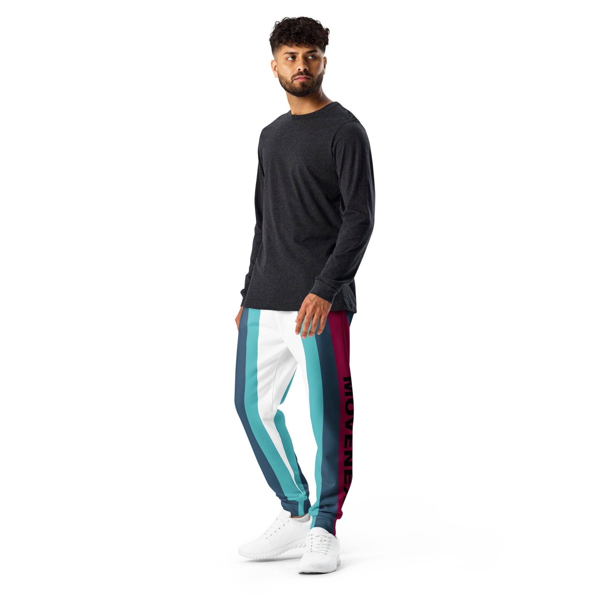 Pantalon de Jogging Movenex couleur rayées blanc, vert et bordeaux - Movenex