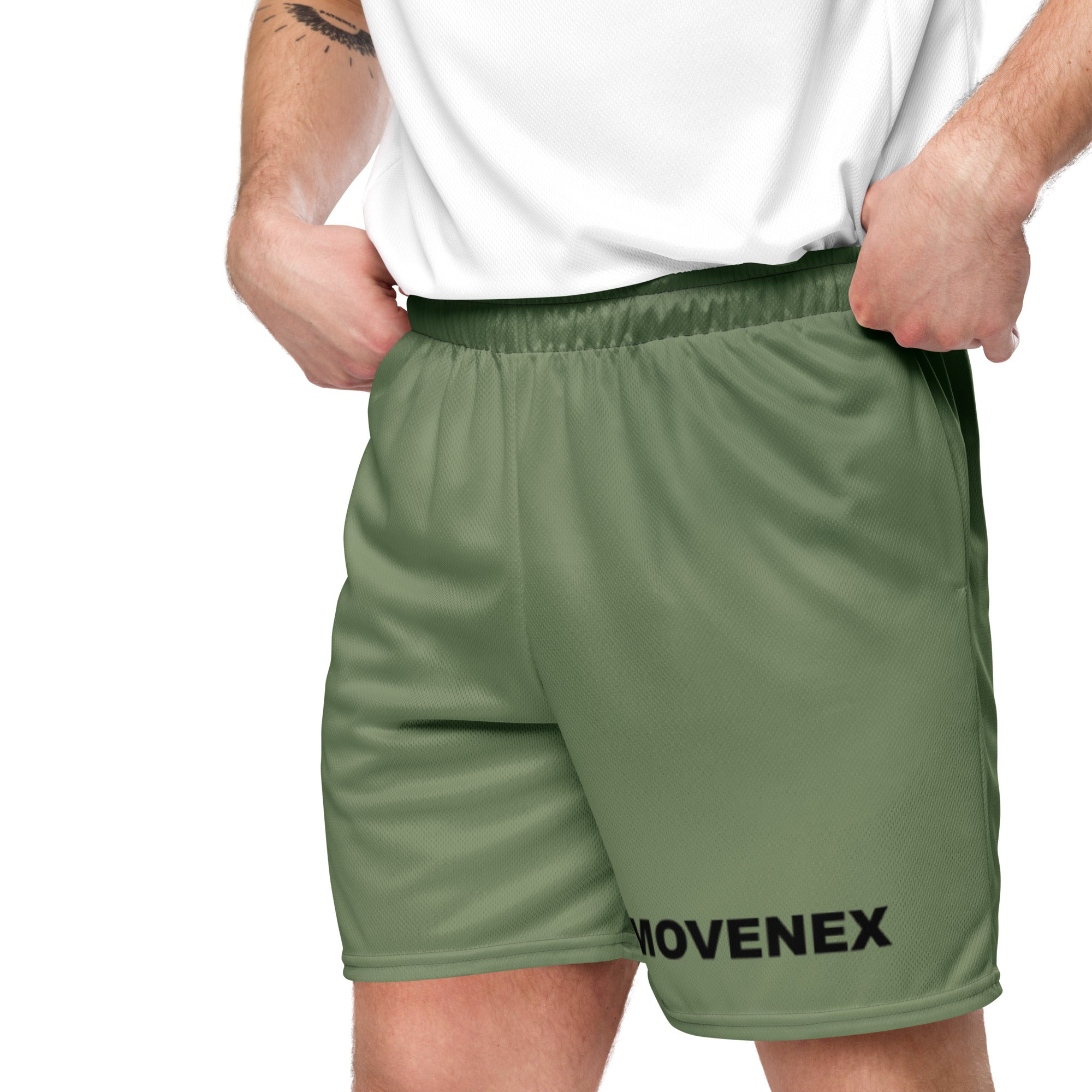 Short Movenex en maille couleur vert kaki - Movenex