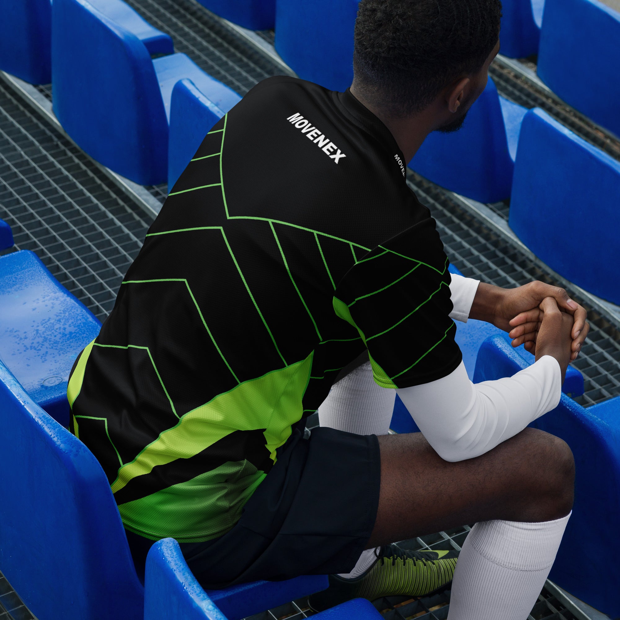 T-shirt maillot Movenex couleur noir et vert - Movenex