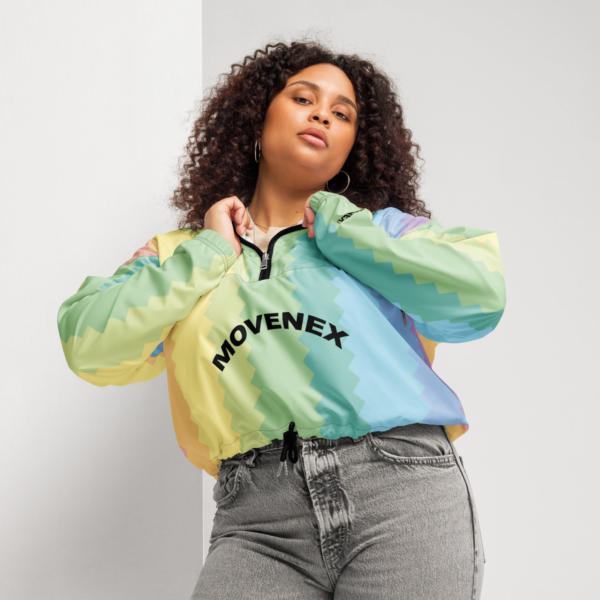 Veste coupe-vent court à capuche Movenex "J06, Panier" - Movenex