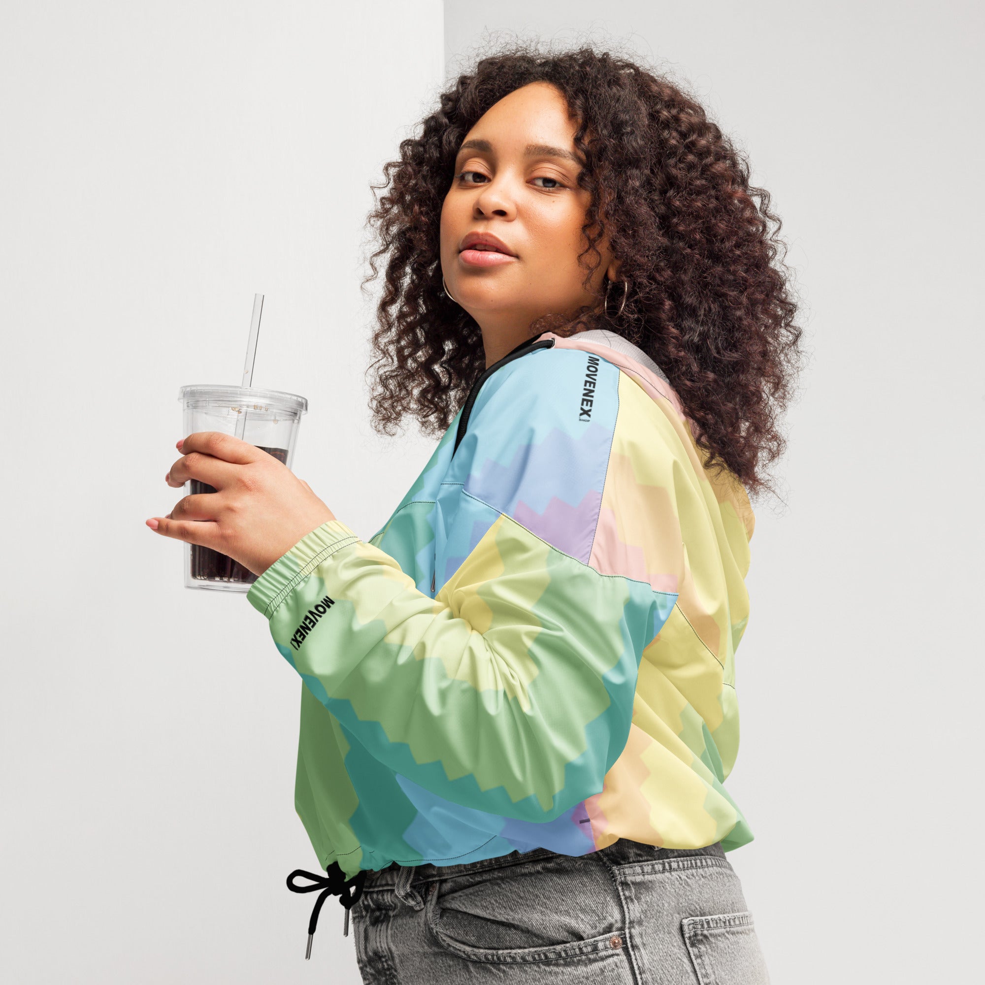 Veste coupe-vent court à capuche Movenex "J06, Panier" - Movenex