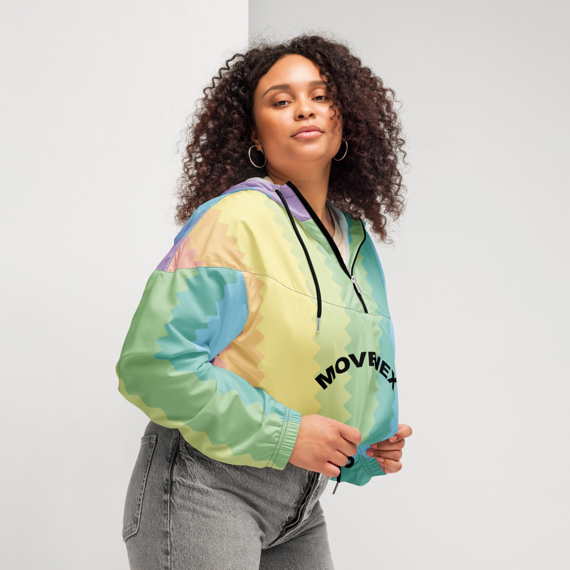 Veste coupe-vent court à capuche Movenex "J06, Panier" - Movenex