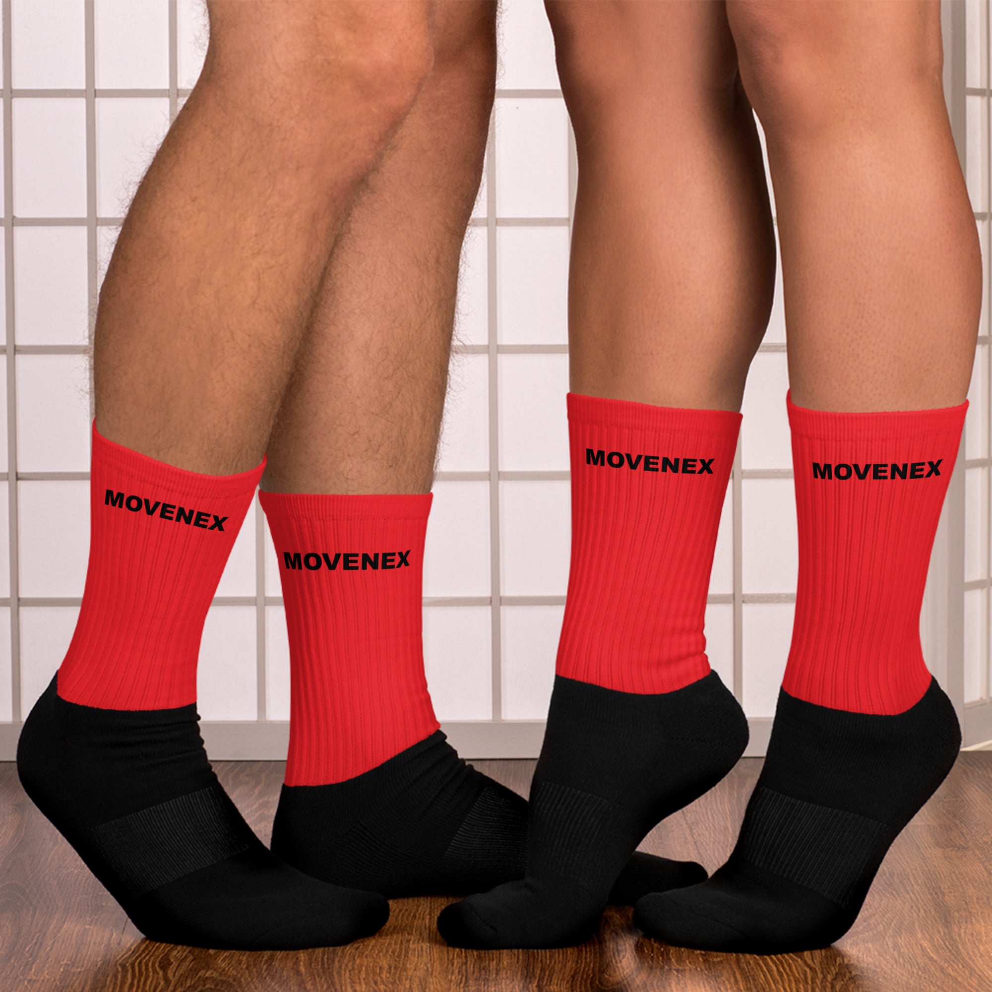 Chaussettes de sport Movenex couleur noire et rouge - Movenex