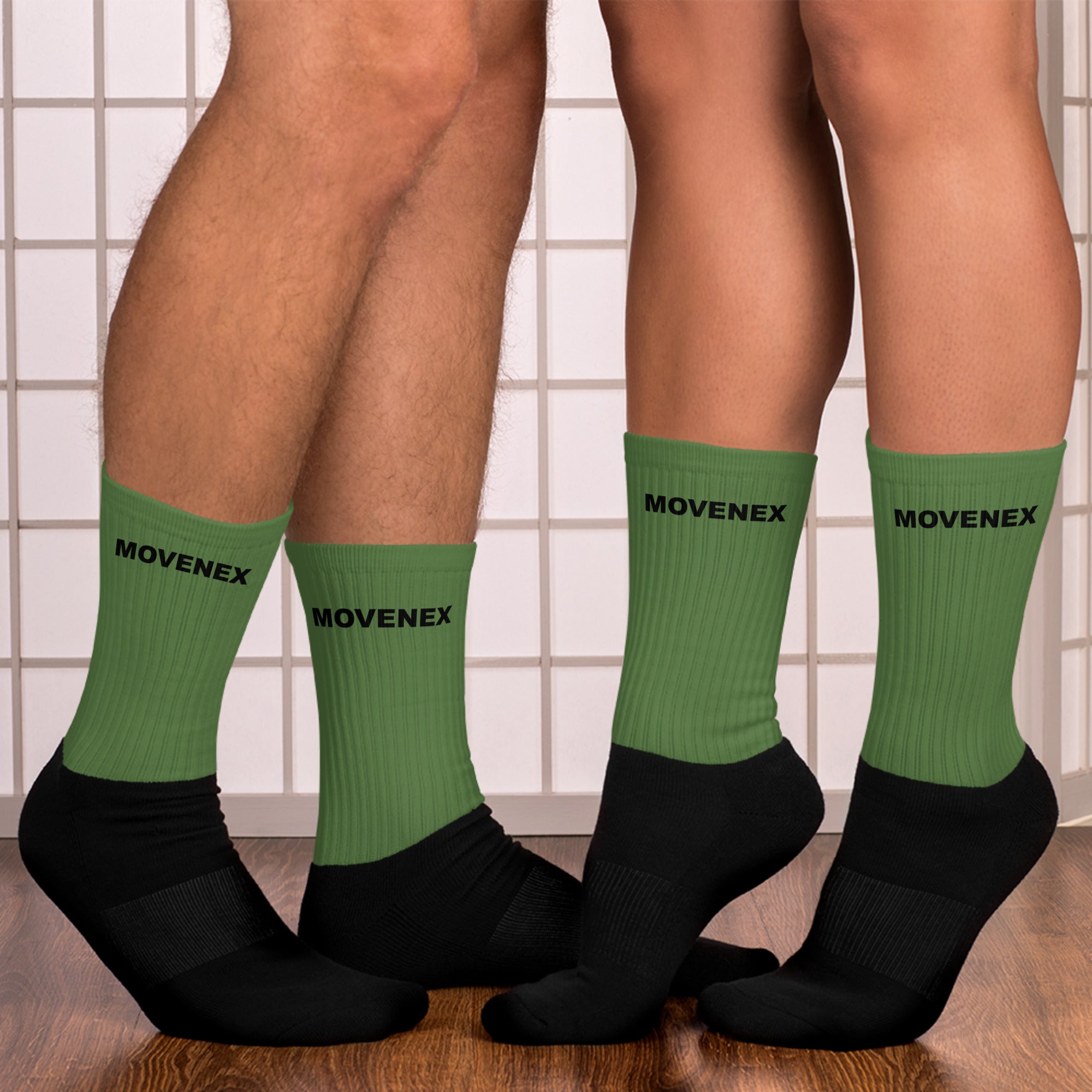 Chaussettes de sport Movenex couleur noire et verte - Movenex