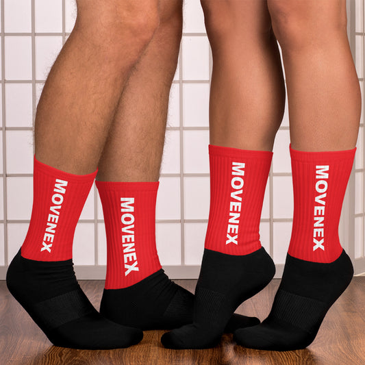 Chaussettes de sport Movenex couleur noir et rouge - Movenex