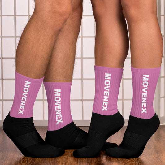Chaussettes de sport Movenex couleur noir et rose violet - Movenex
