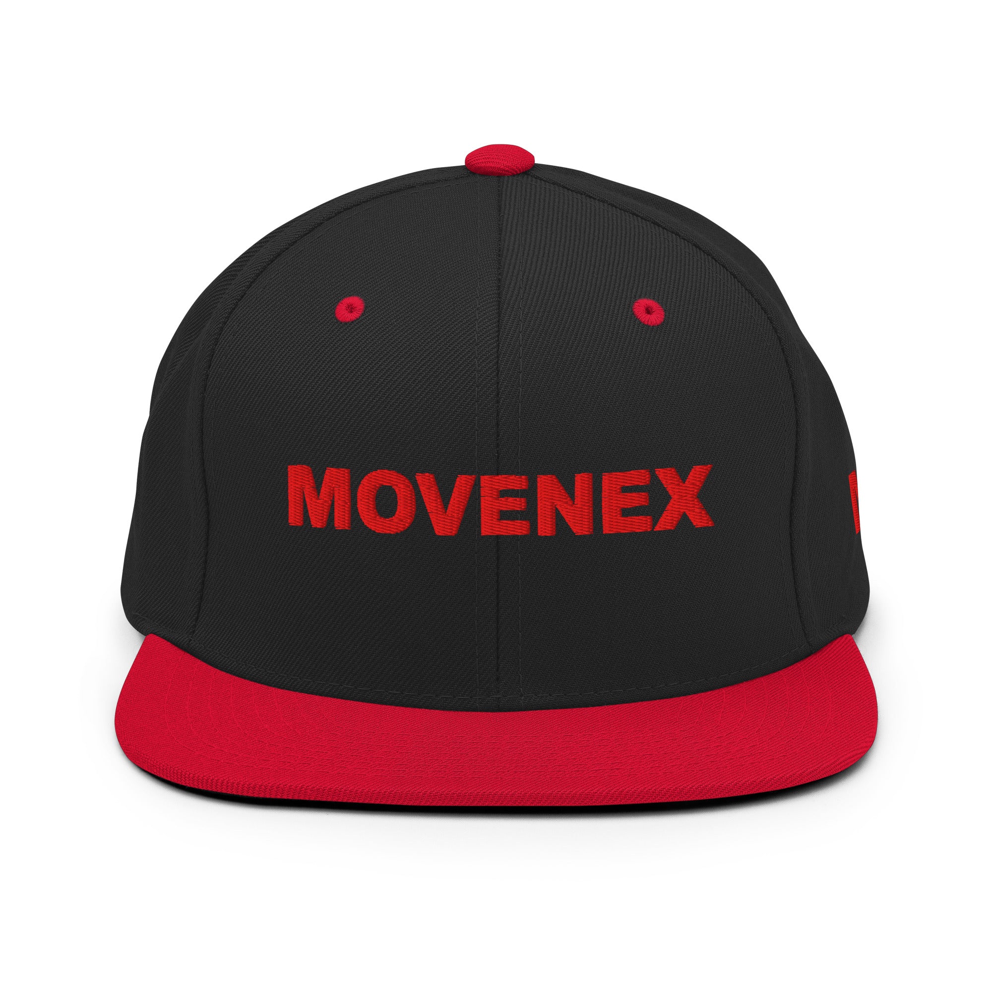 Casquette Snapback Movenex couleur noir et rouge - Movenex