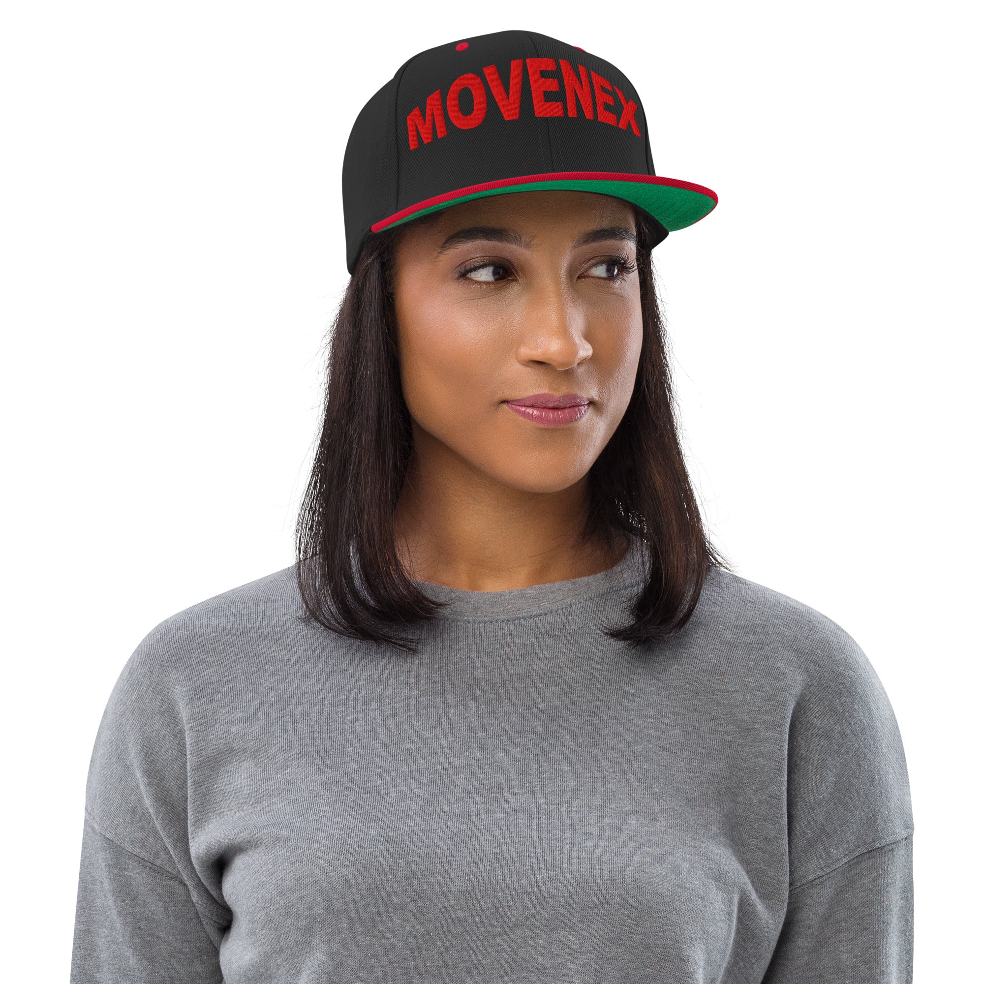 Casquette Snapback Movenex couleur noir et rouge - Movenex