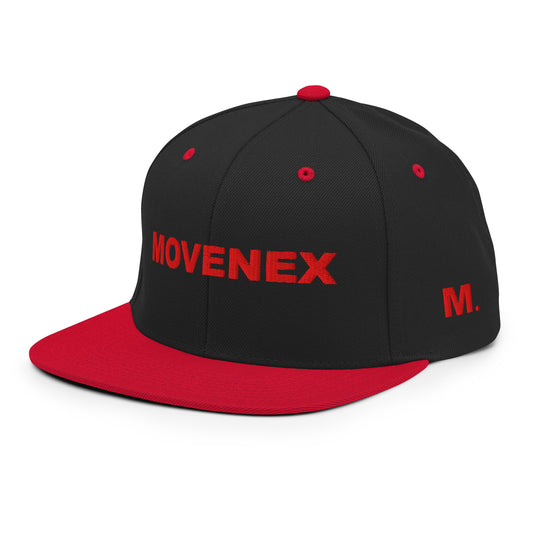 Casquette Snapback Movenex couleur noir et rouge - Movenex