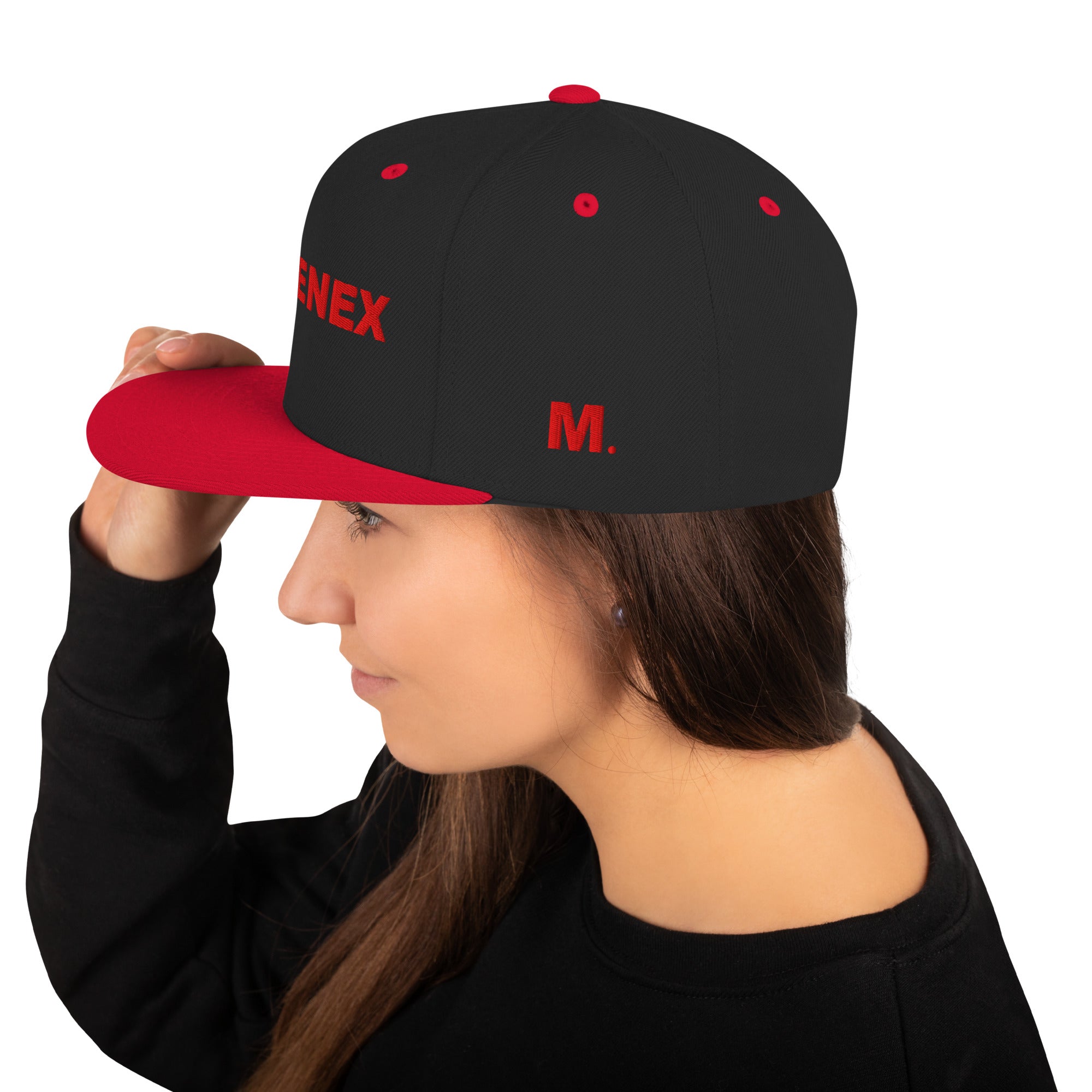 Casquette Snapback Movenex couleur noir et rouge - Movenex