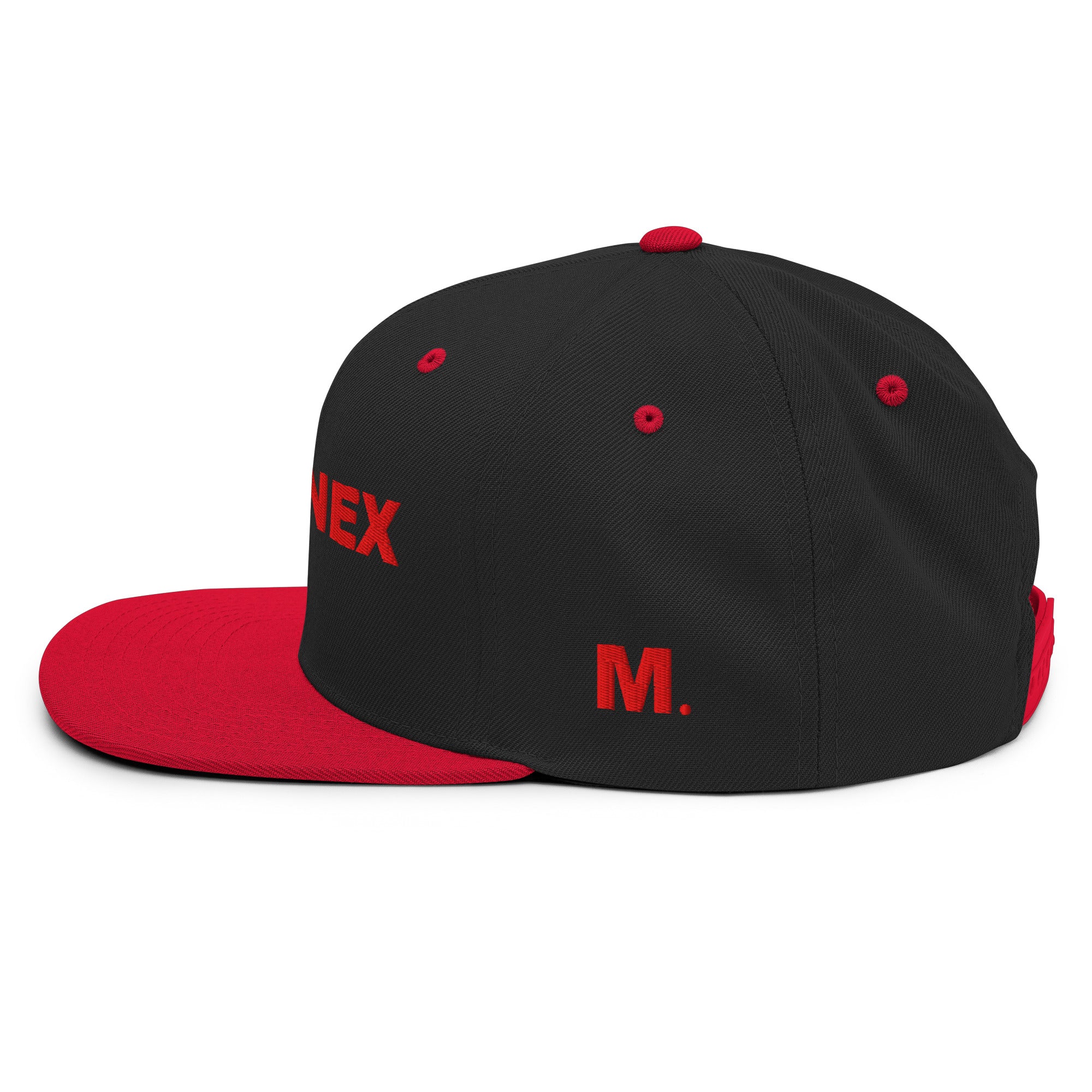 Casquette Snapback Movenex couleur noir et rouge - Movenex