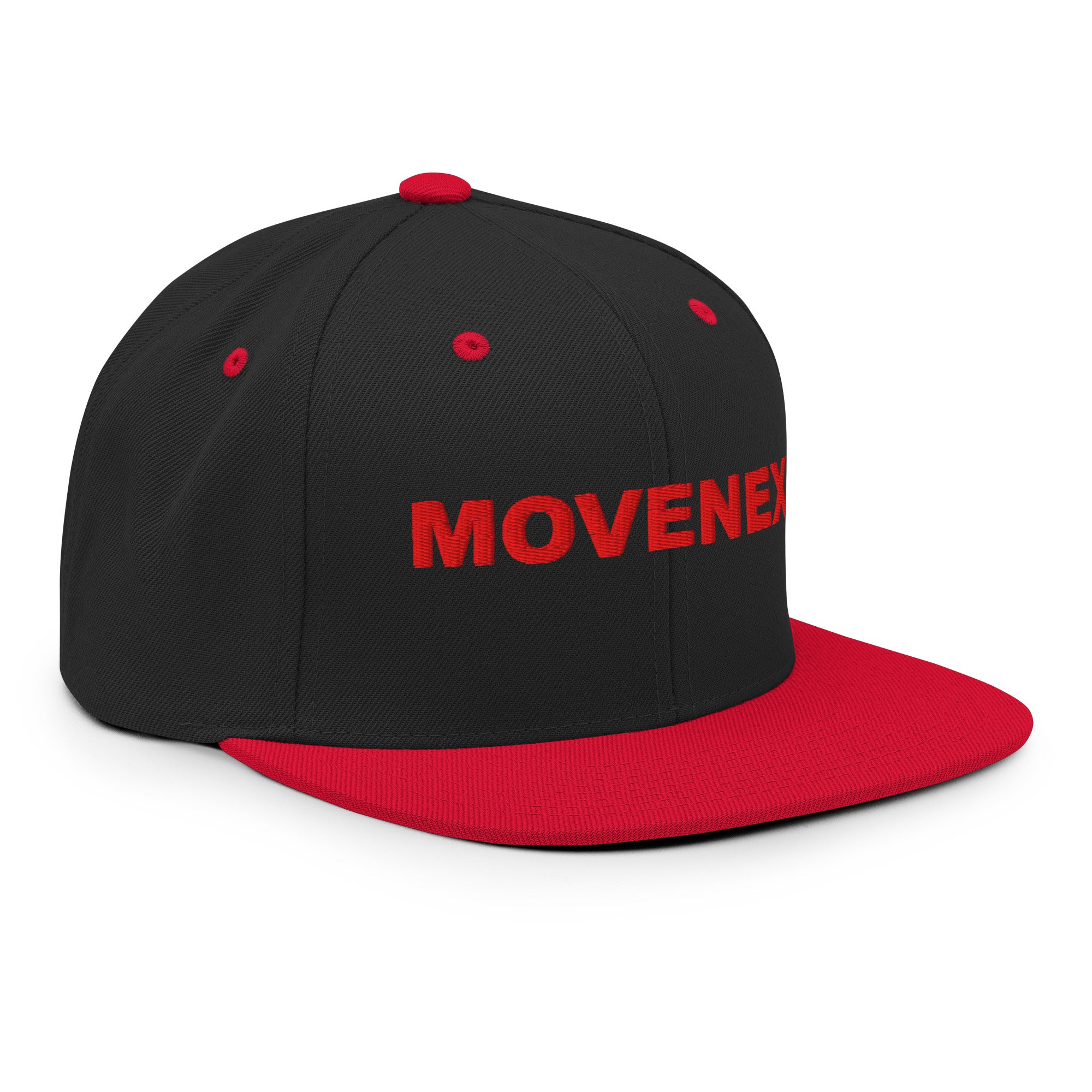 Casquette Snapback Movenex couleur noir et rouge - Movenex