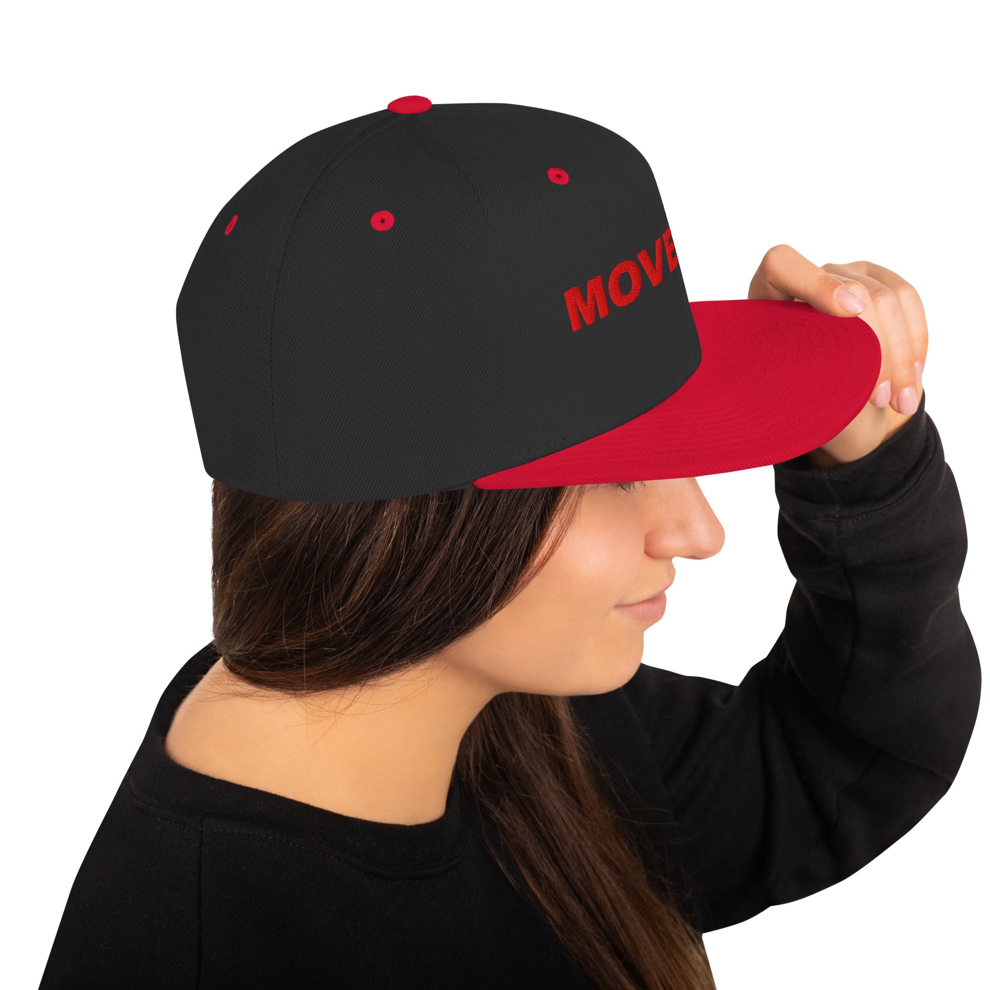Casquette Snapback Movenex couleur noir et rouge - Movenex