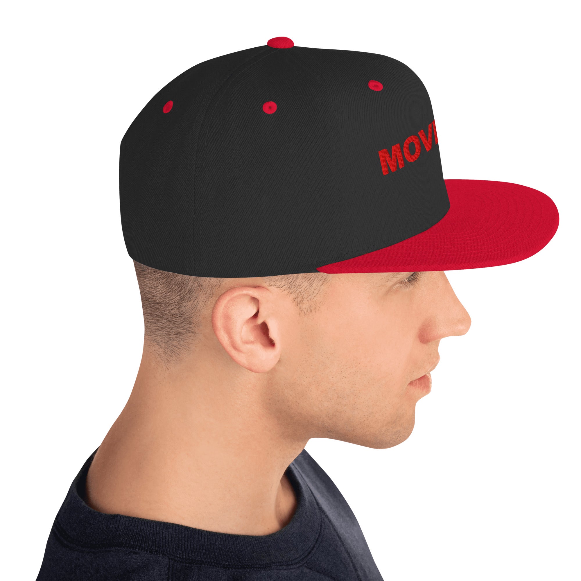 Casquette Snapback Movenex couleur noir et rouge - Movenex
