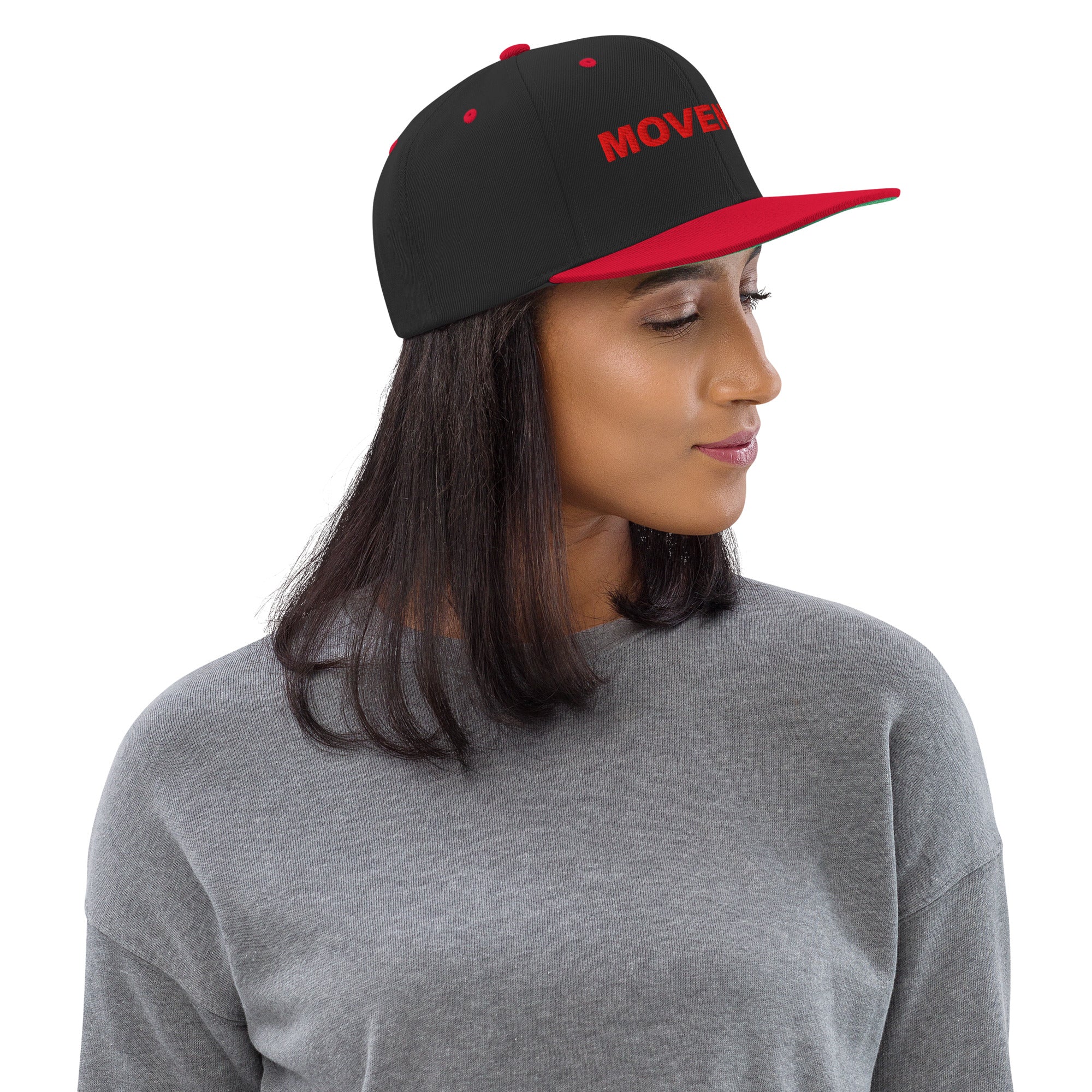 Casquette Snapback Movenex couleur noir et rouge - Movenex