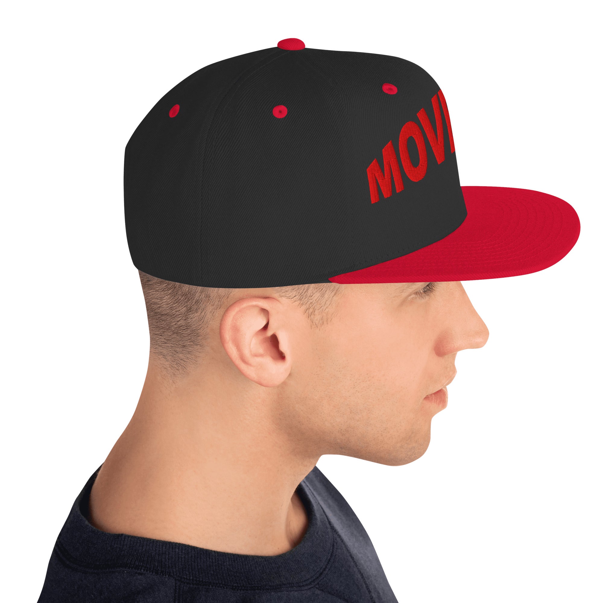 Casquette Snapback Movenex couleur noir et rouge - Movenex