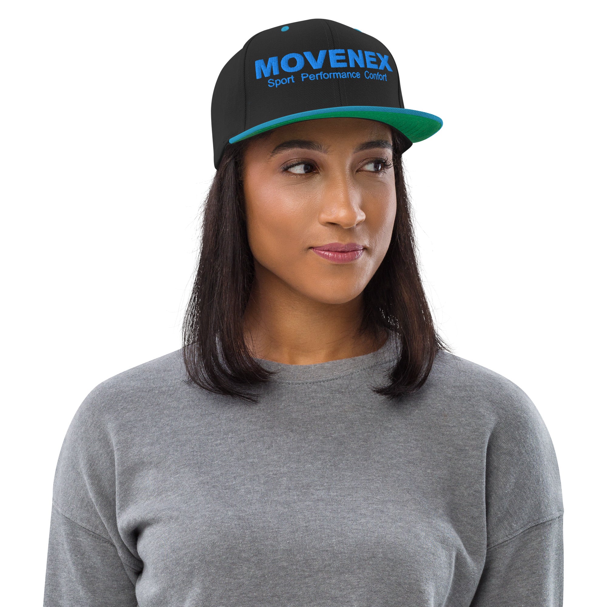 Casquette Movenex "Snapback" couleur noire et bleue - Movenex