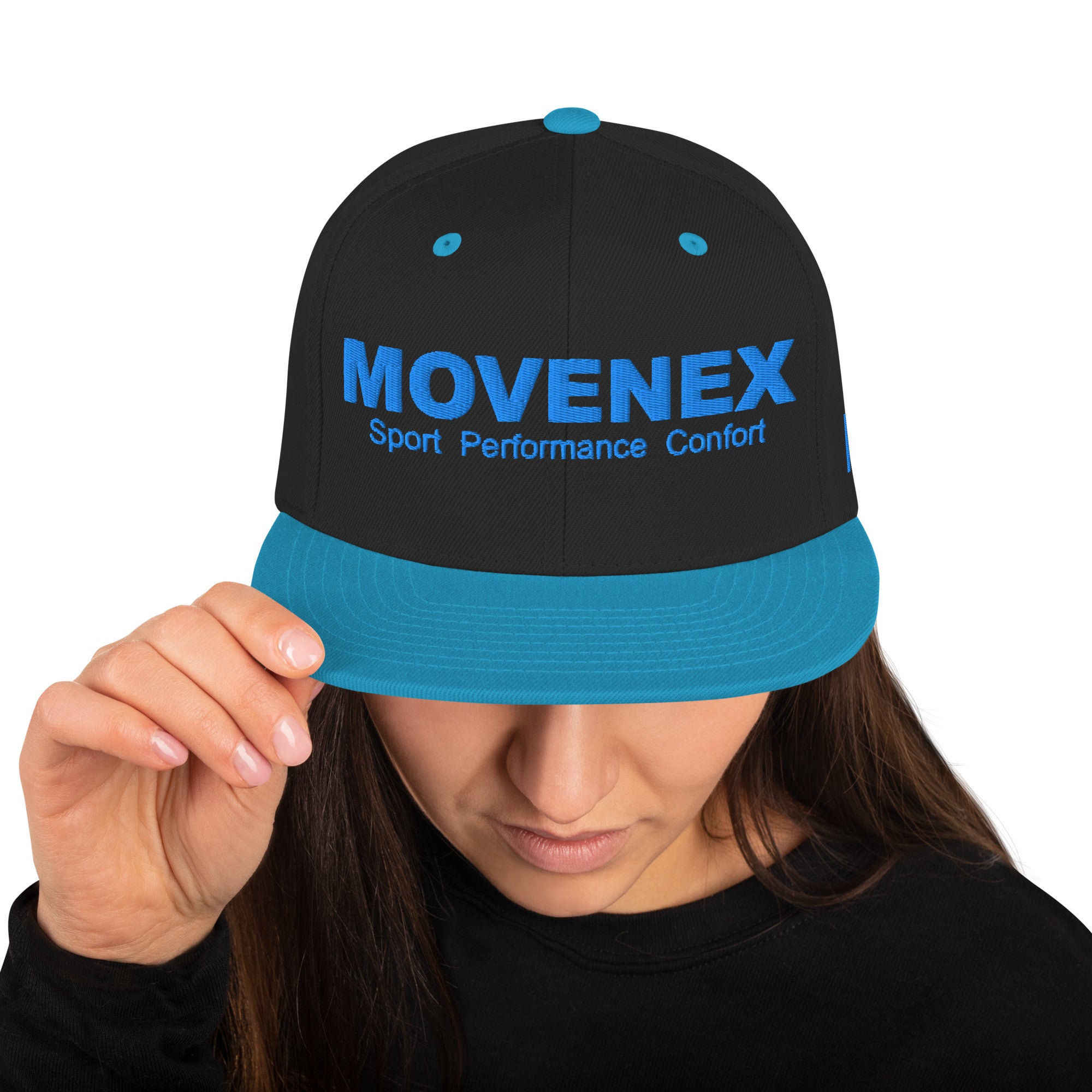Casquette Movenex "Snapback" couleur noire et bleue - Movenex