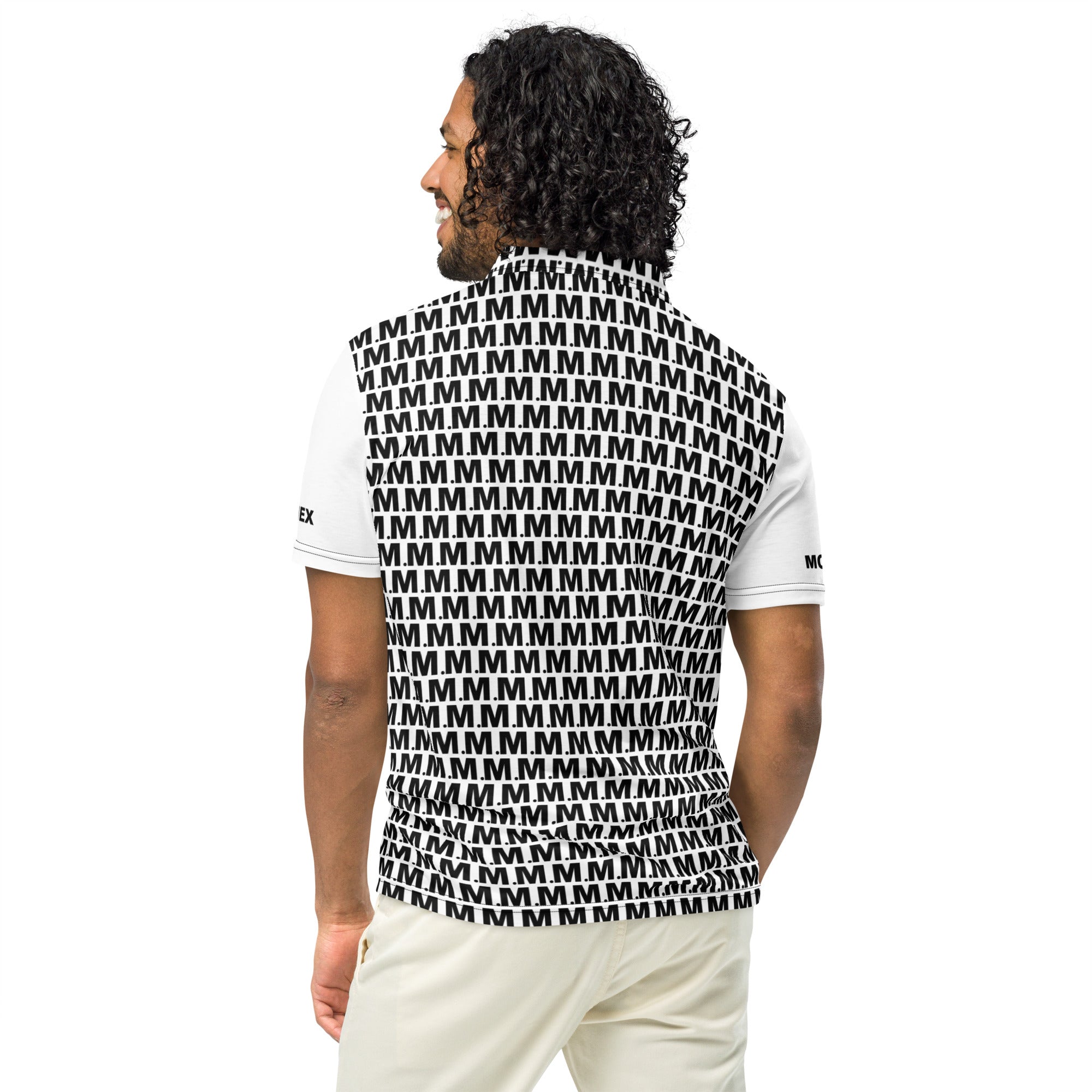 Polo Movenex cintré couleur blanc et noir - Movenex