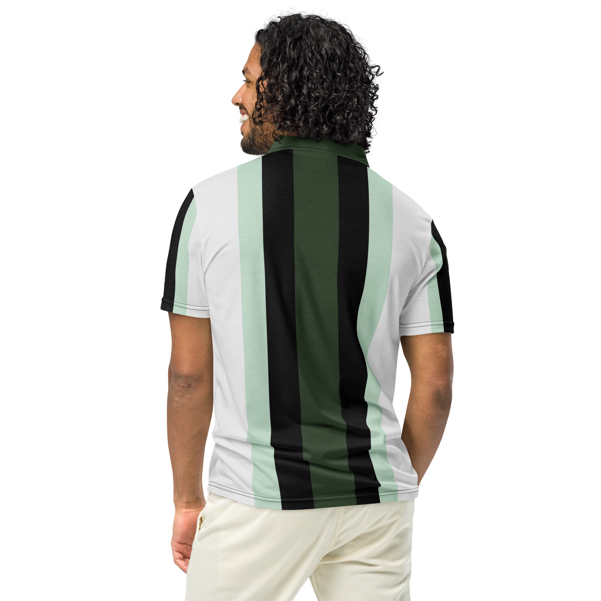 Polo Movenex cintré couleur rayées vert, noire - Movenex