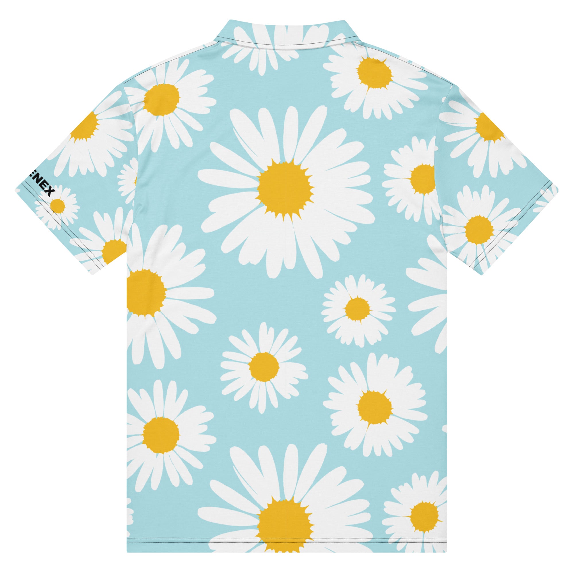 Polo Movenex cintré couleur bleue à fleurs - Movenex