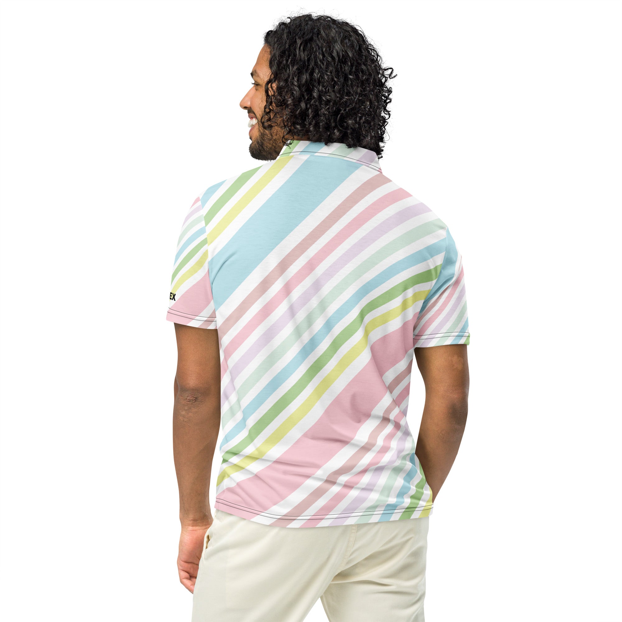 Polo Movenex cintré couleur rayées bleu, vert et blanc - Movenex