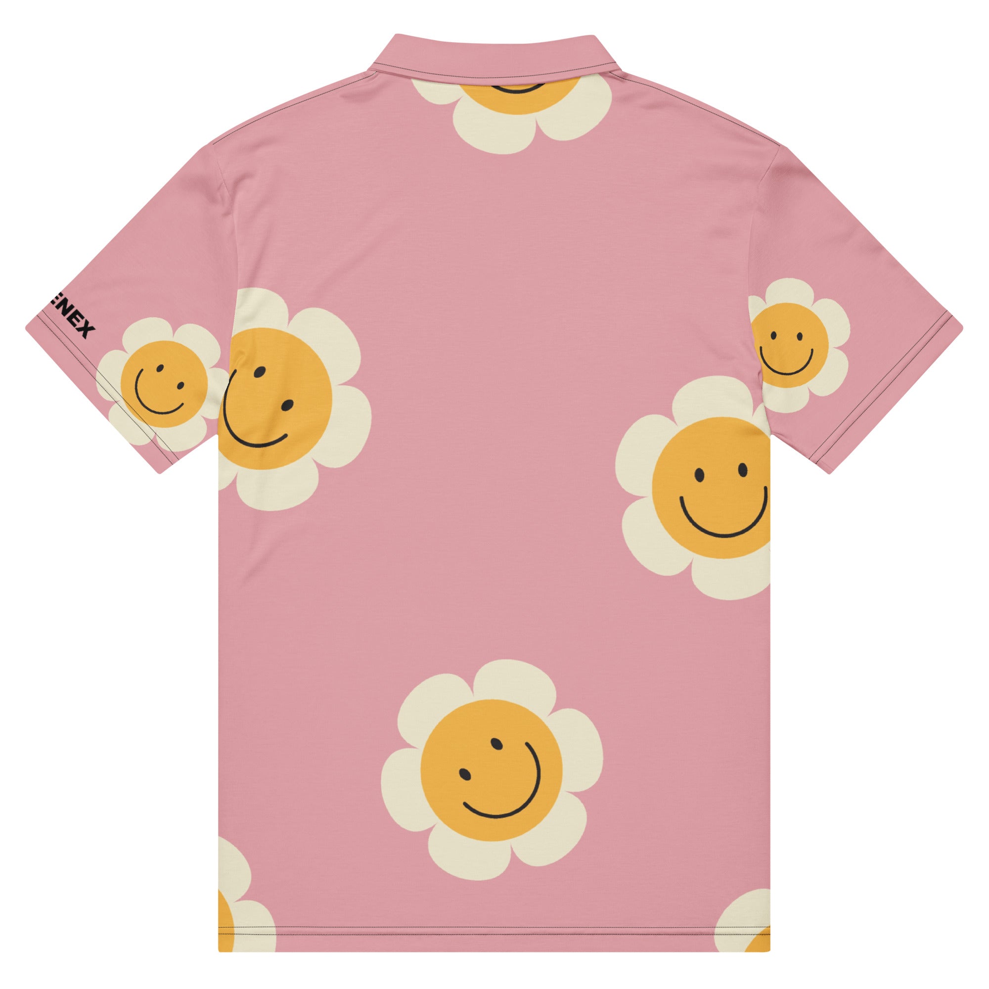Polo Movenex cintré couleur rose et smilés à fleurs - Movenex