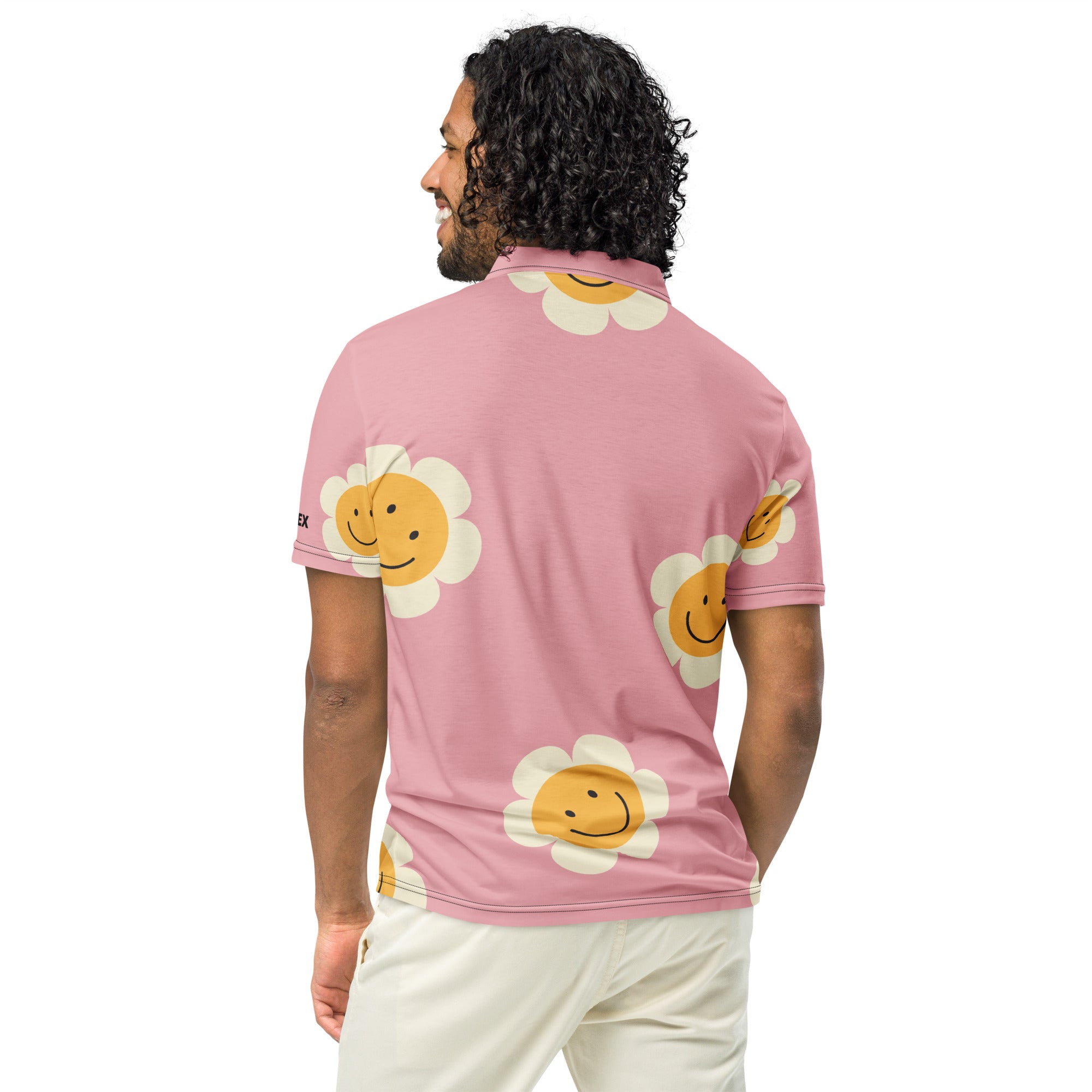 Polo Movenex cintré couleur rose et smilés à fleurs - Movenex