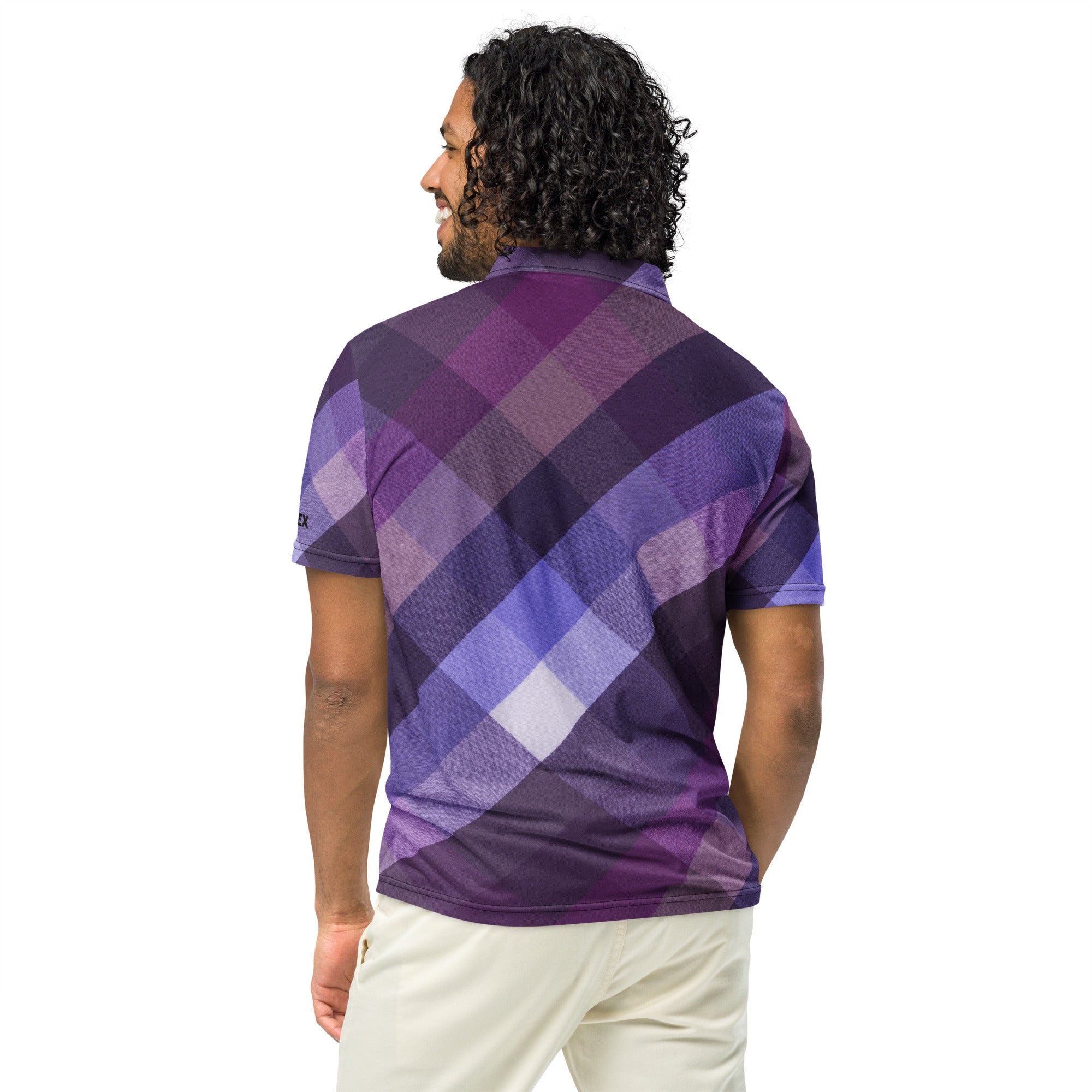 Polo Movenex cintré couleur violet à carreaux - Movenex