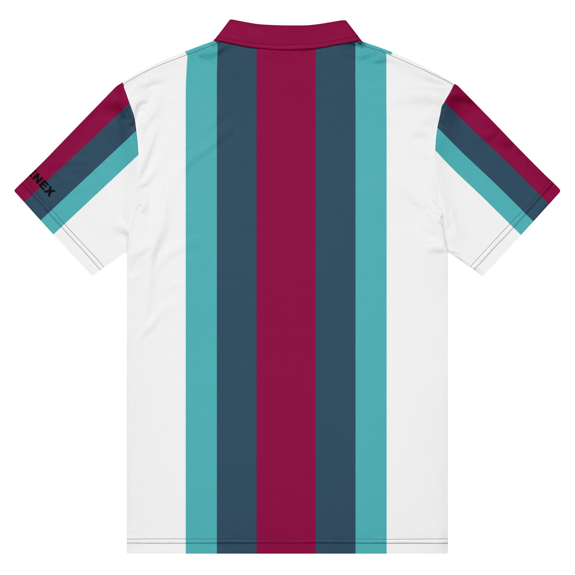 Polo Movenex cintré couleur rayées blanc, vert et bordeaux - Movenex