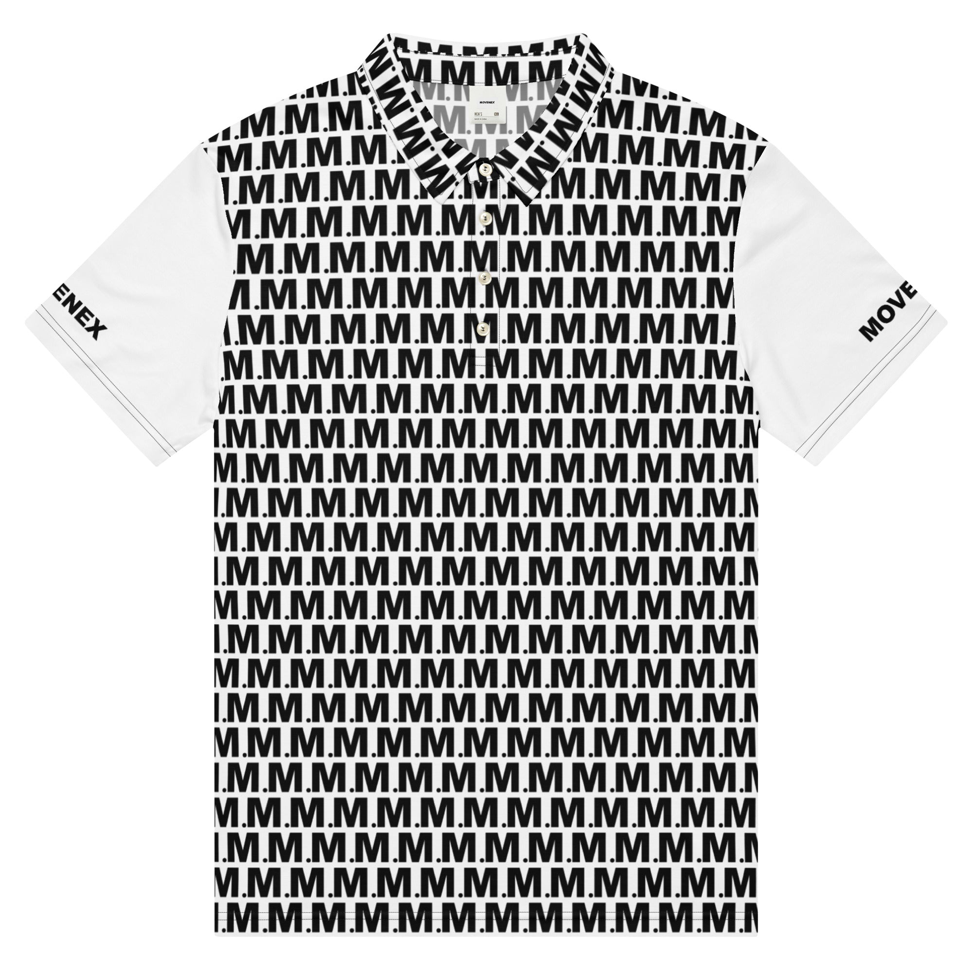 Polo Movenex cintré couleur blanc et noir - Movenex