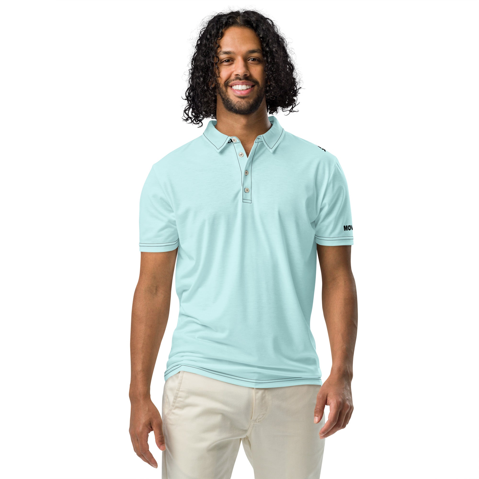Polo Movenex cintré couleur bleu clair - Movenex