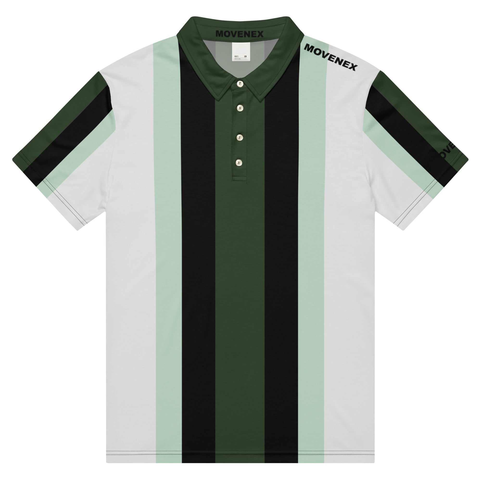 Polo Movenex cintré couleur rayées vert, noire - Movenex