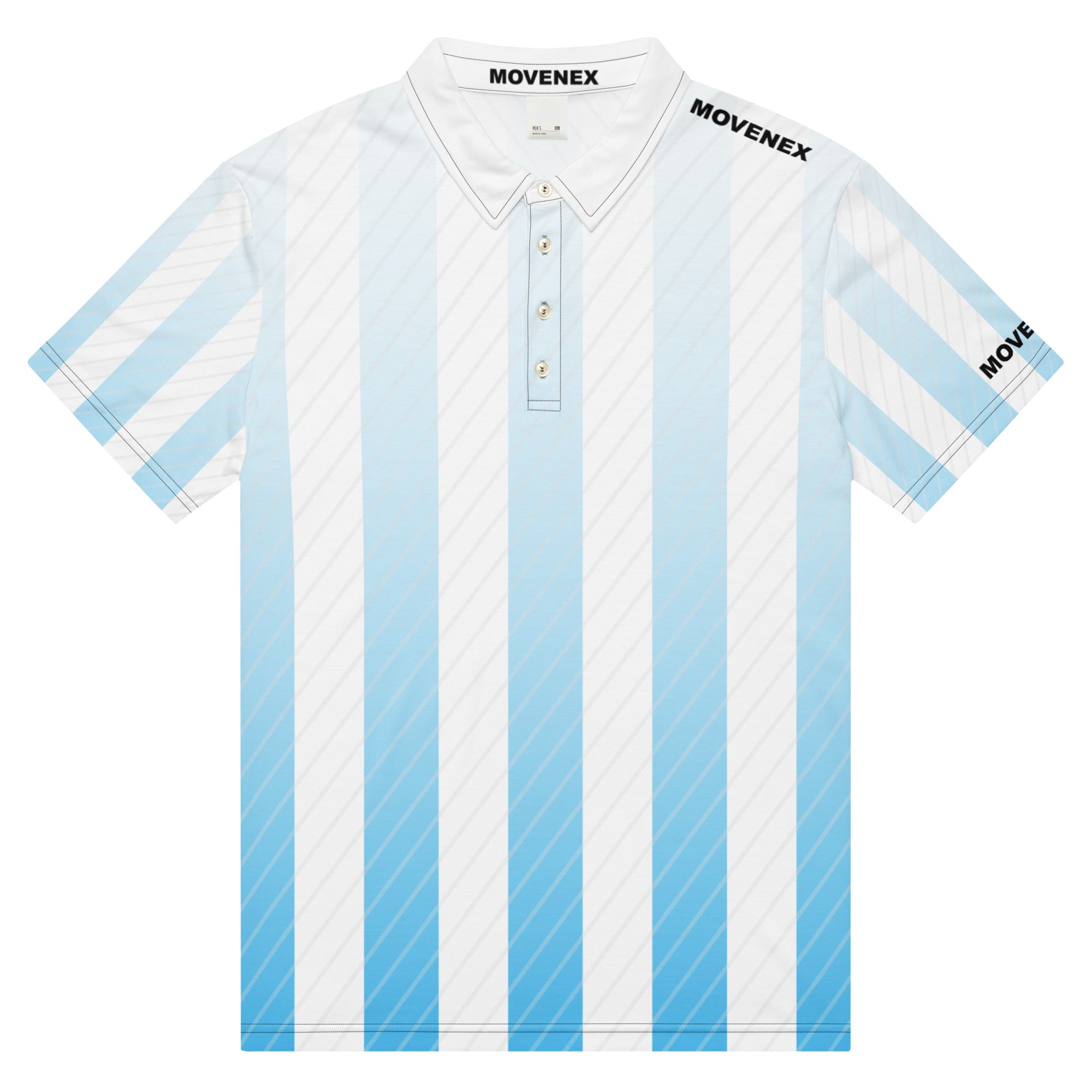 Polo Movenex cintré couleur rayées bleue et blanche - Movenex