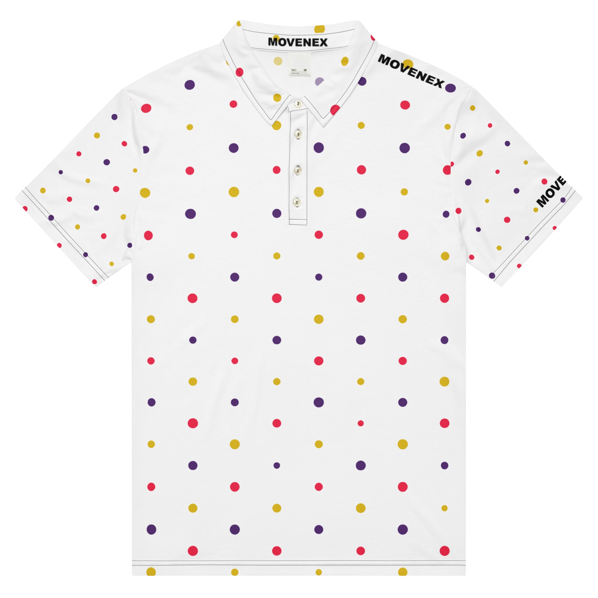 Polo Movenex cintré couleur blanc à pois - Movenex