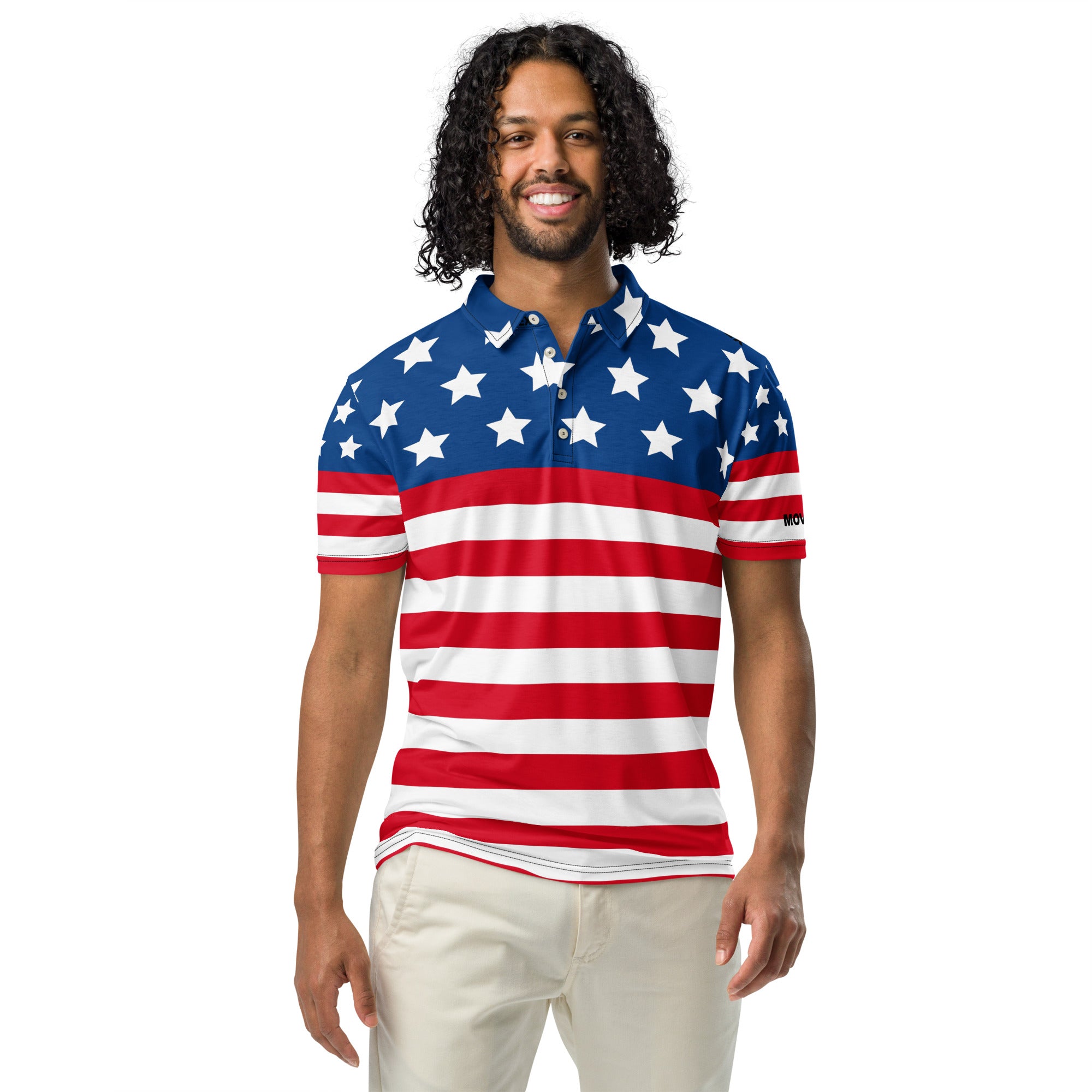 Polo Movenex cintré couleur drapeau américain - Movenex