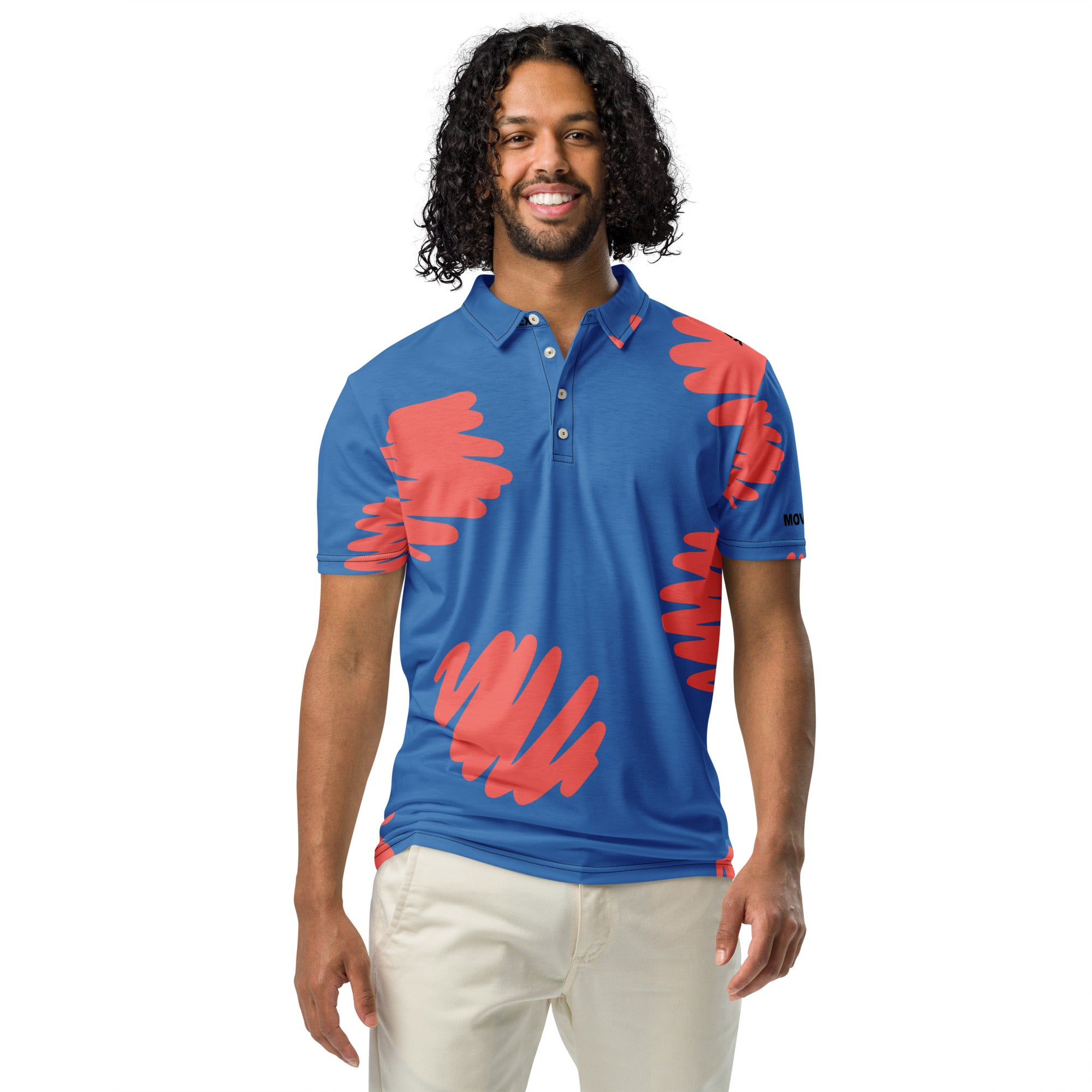 Polo Movenex cintré couleur bleu et rouge - Movenex