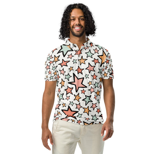 Polo Movenex cintré couleur blanc avec étoiles - Movenex