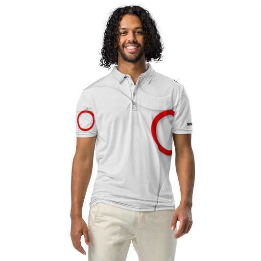 Polo Movenex cintré couleur blanc avec cercles - Movenex