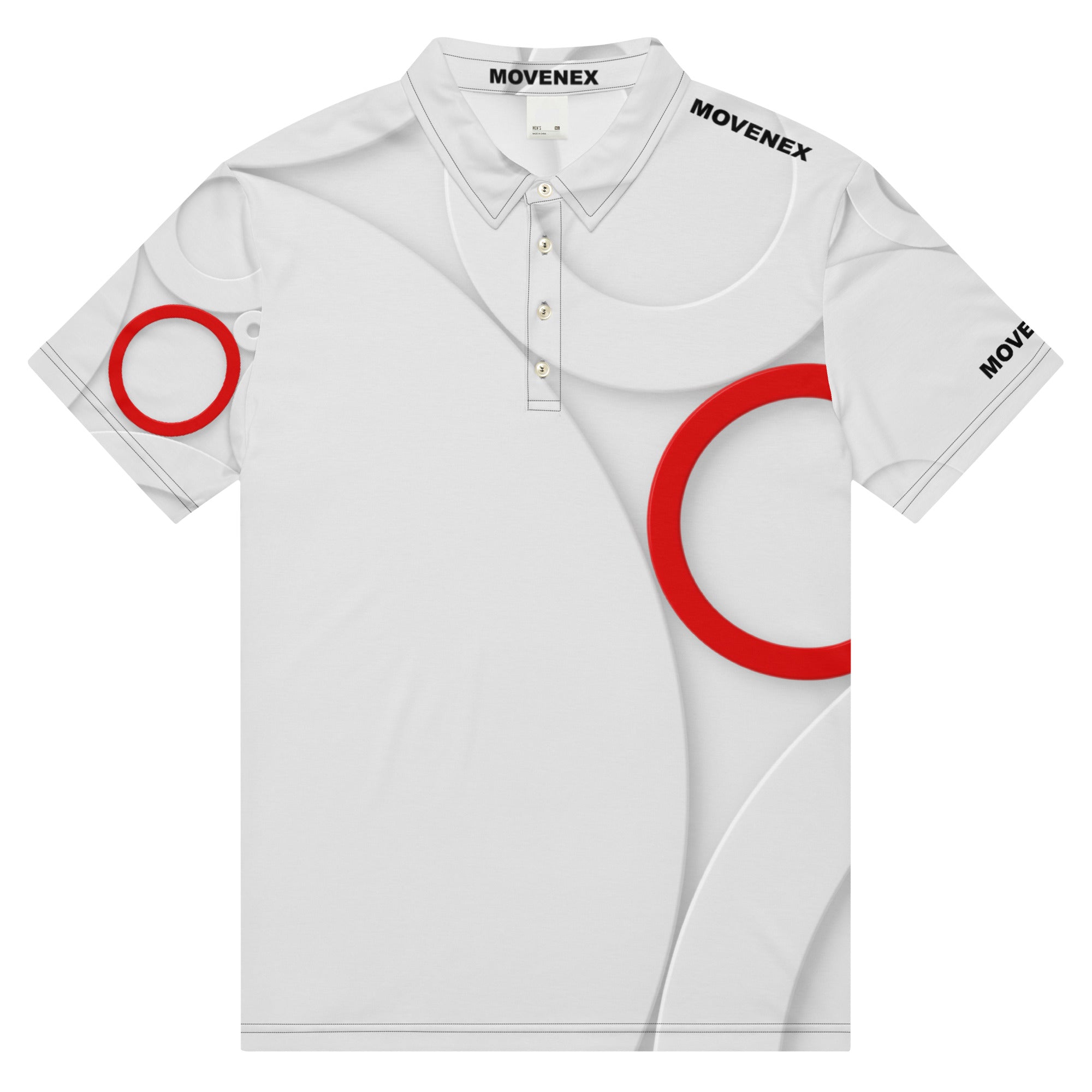 Polo Movenex cintré couleur blanc avec cercles - Movenex
