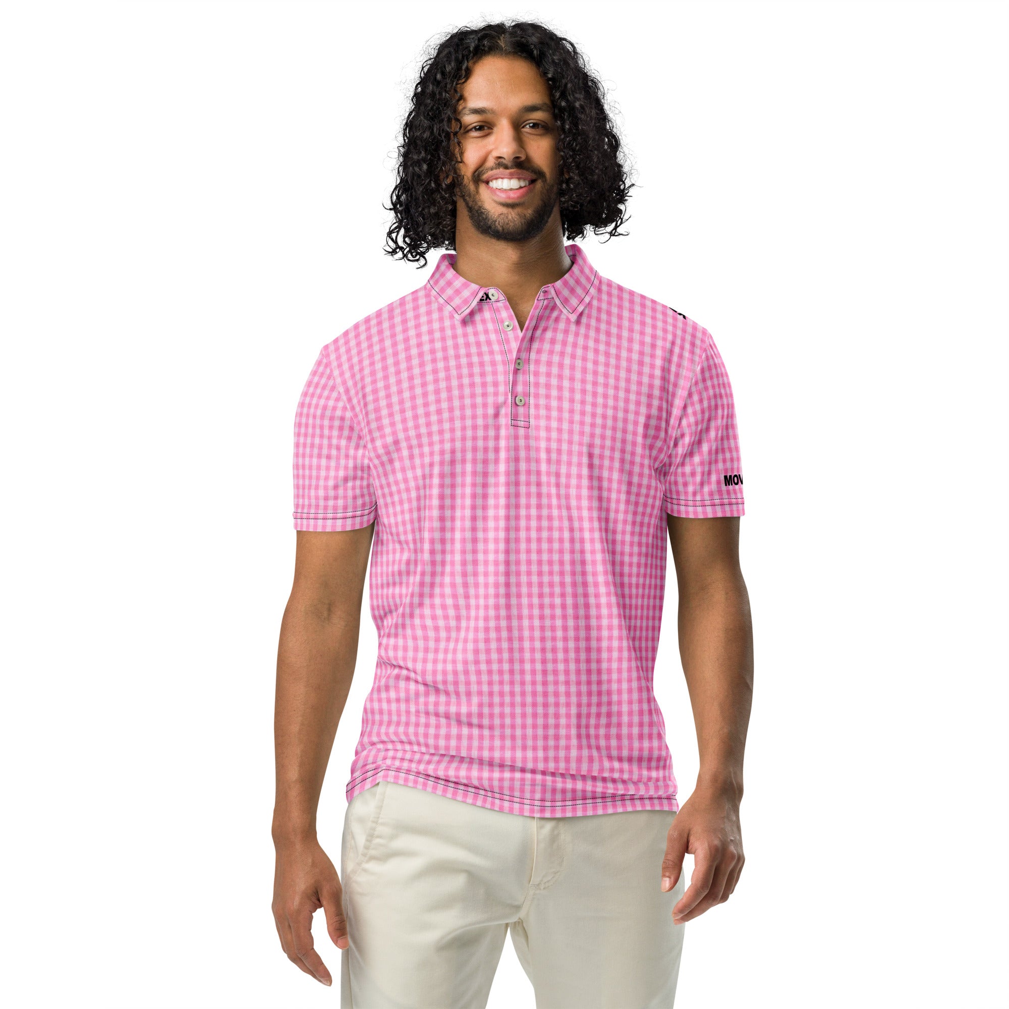Polo Movenex cintré couleur rose à carreaux - Movenex