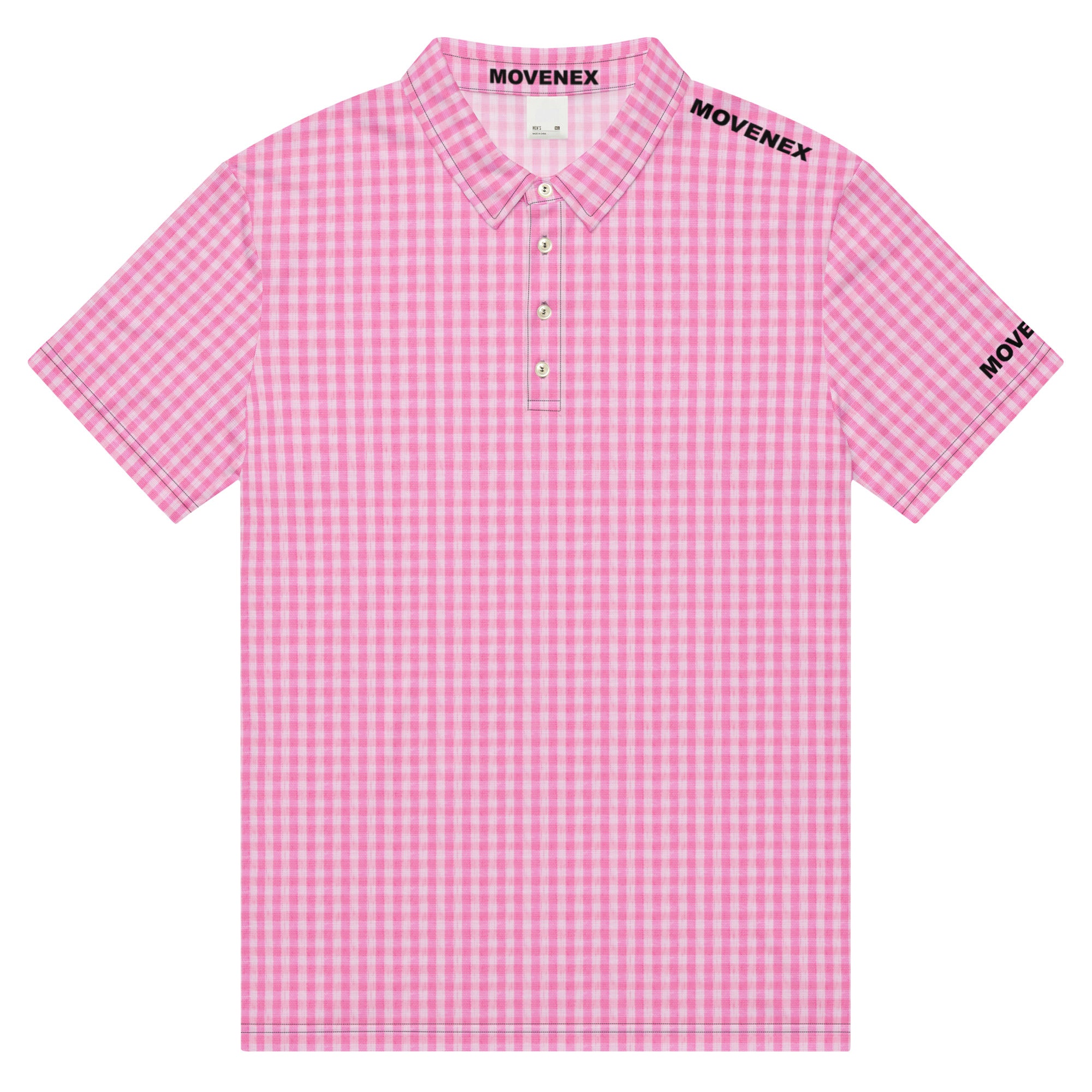 Polo Movenex cintré couleur rose à carreaux - Movenex
