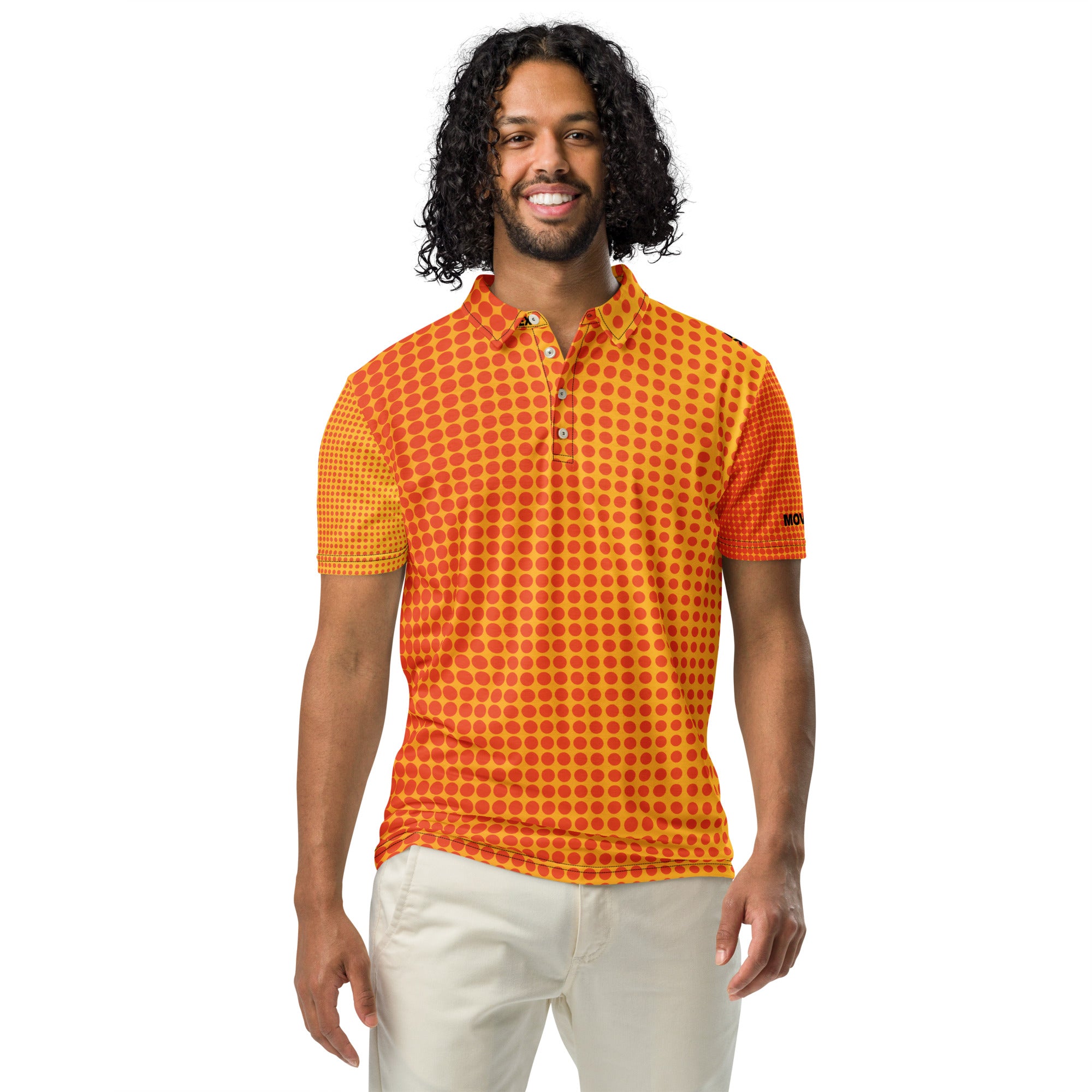 Polo Movenex cintré couleur orange à pois - Movenex