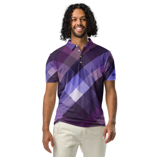 Polo Movenex cintré couleur violet à carreaux - Movenex