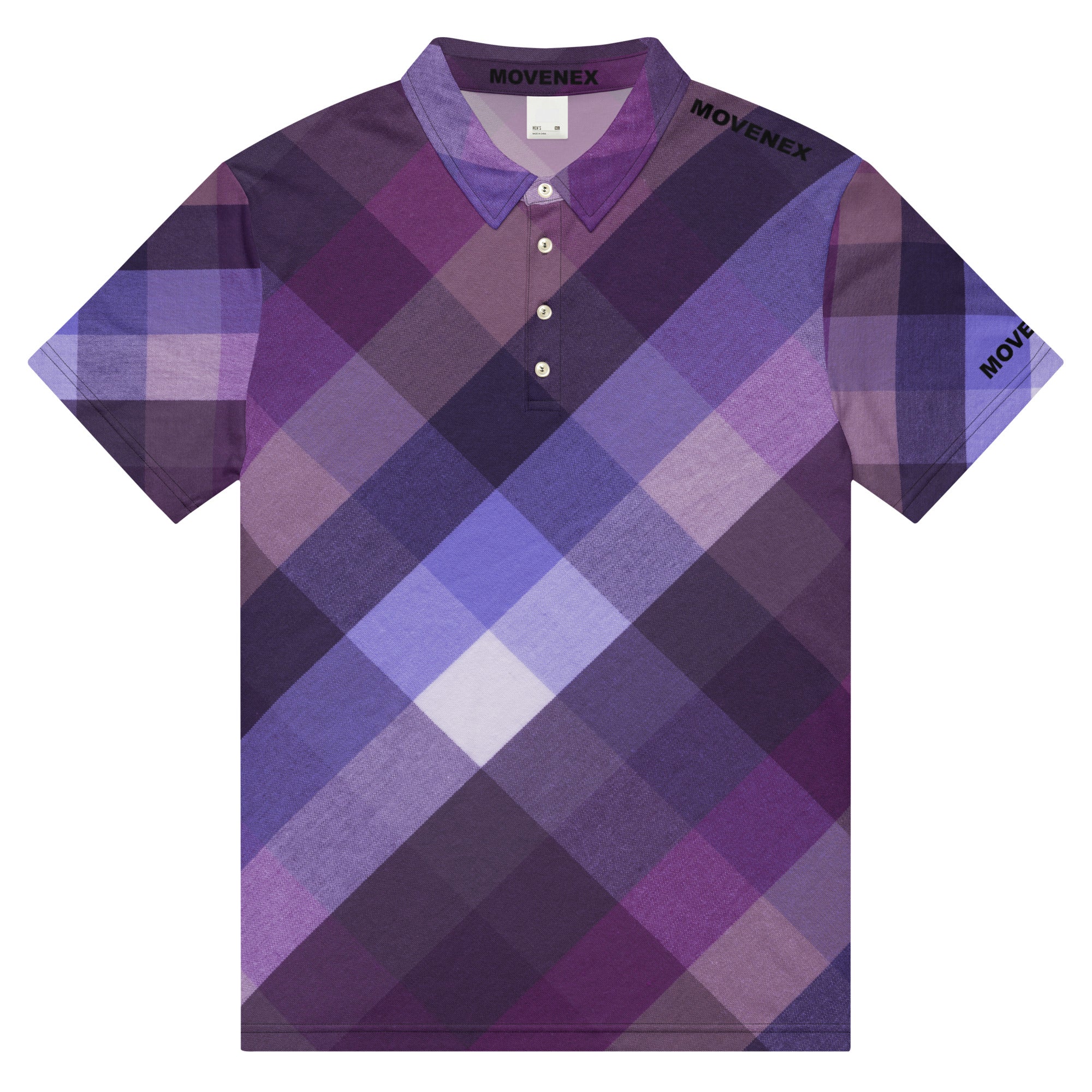 Polo Movenex cintré couleur violet à carreaux - Movenex