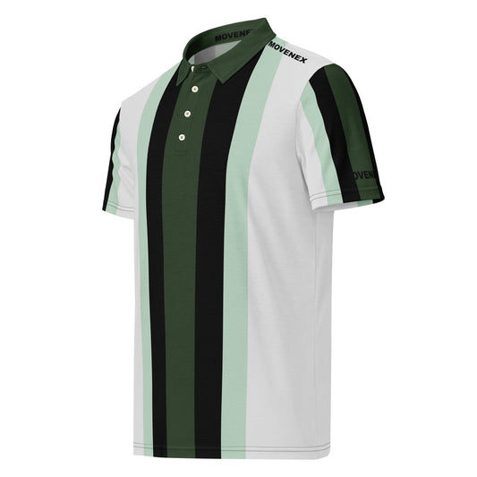 Polo Movenex cintré couleur rayées vert, noire - Movenex