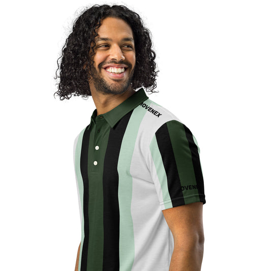 Polo Movenex cintré couleur rayées vert, noire - Movenex