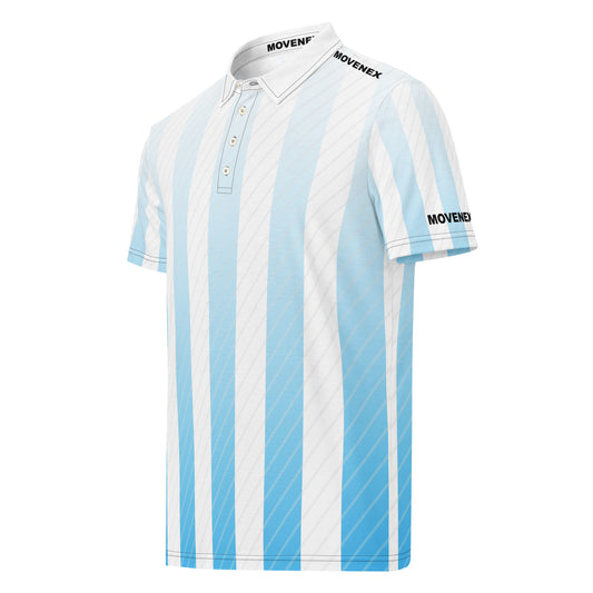 Polo Movenex cintré couleur rayées bleue et blanche - Movenex