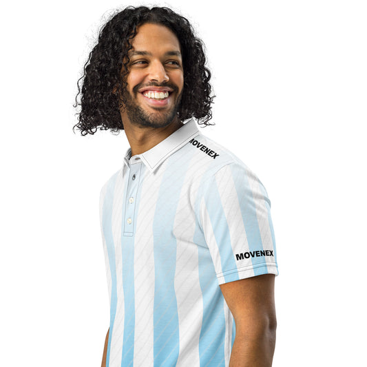 Polo Movenex cintré couleur rayées bleue et blanche - Movenex