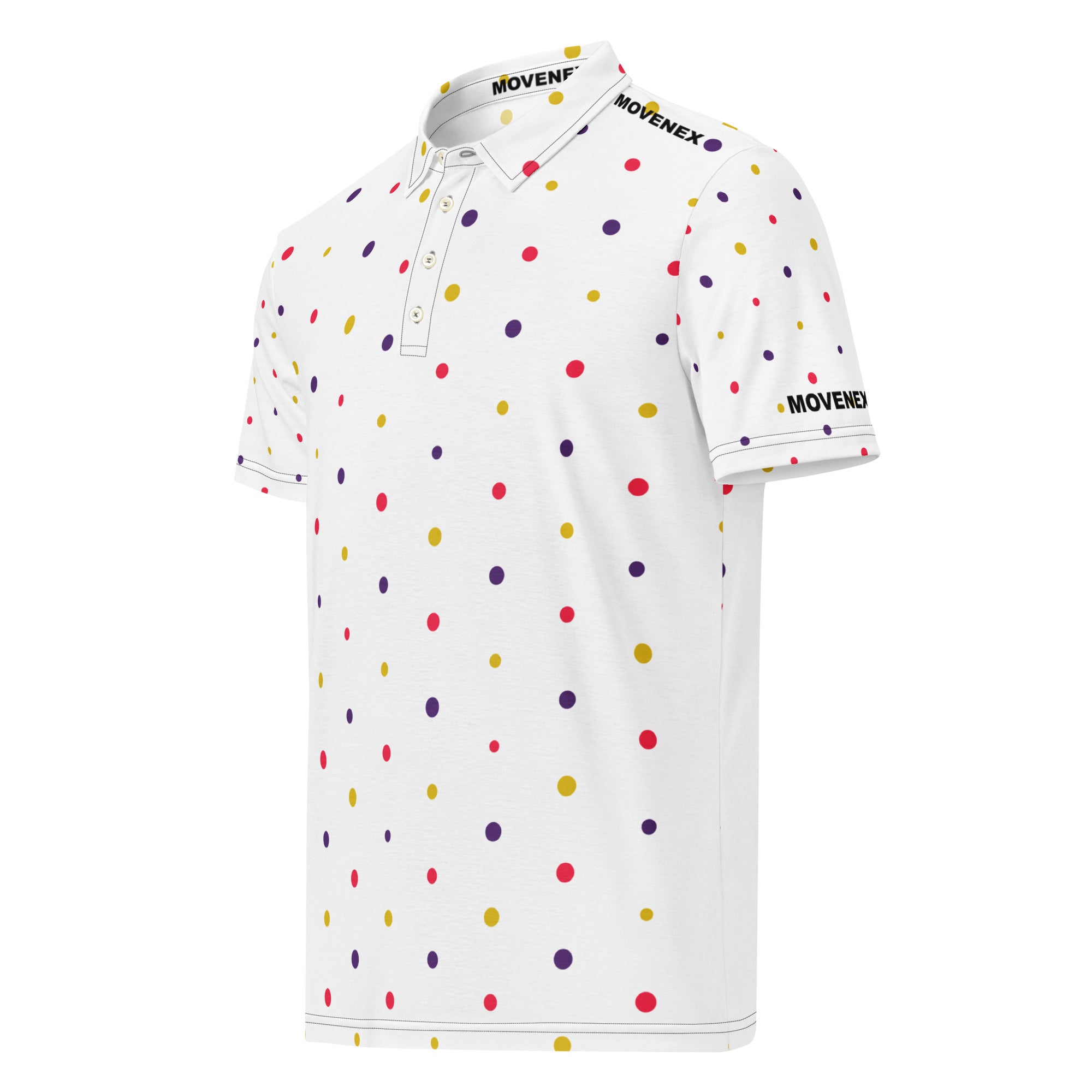 Polo Movenex cintré couleur blanc à pois - Movenex